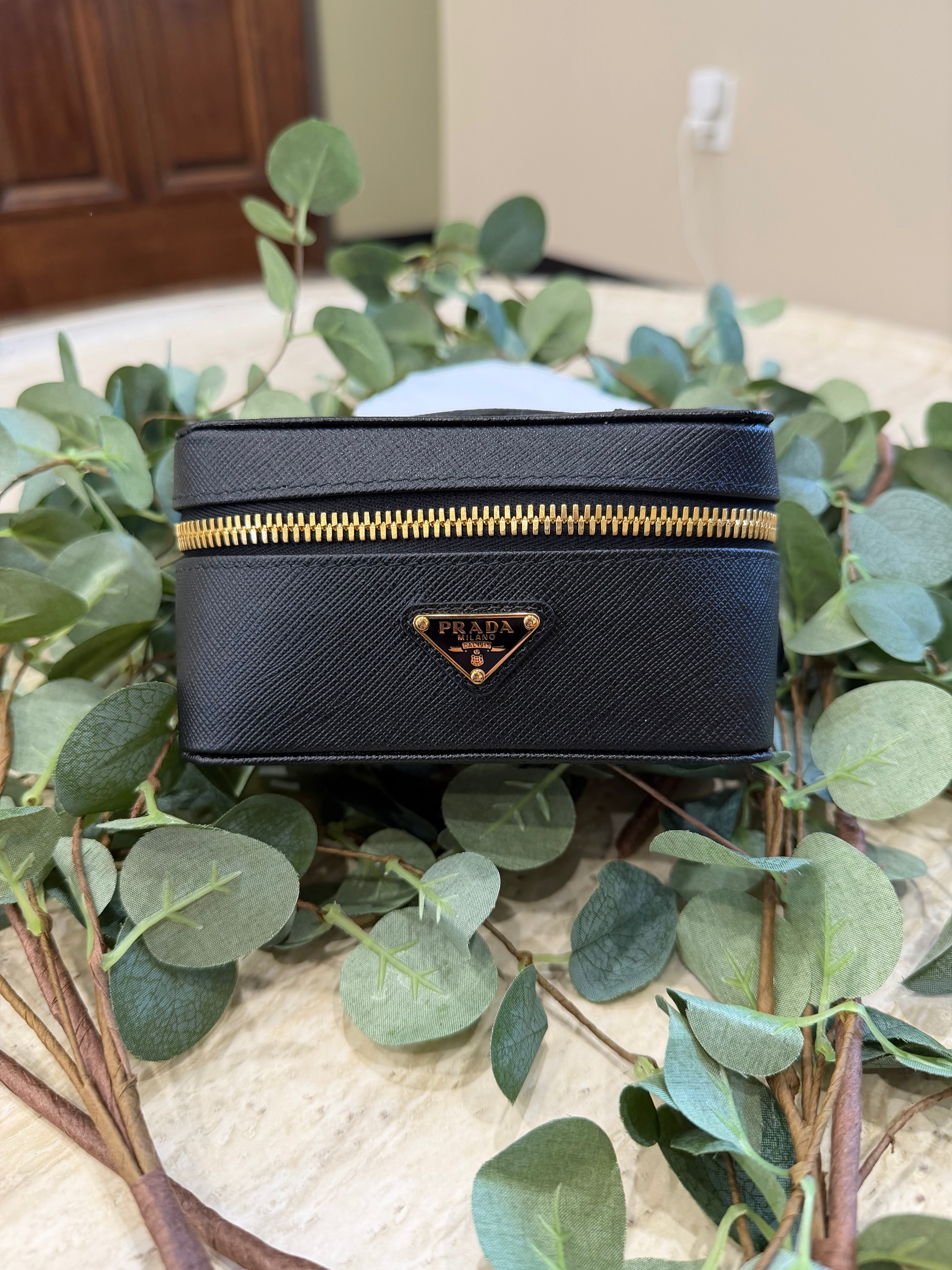 Prada Black Saffiano Leather Beauty Case