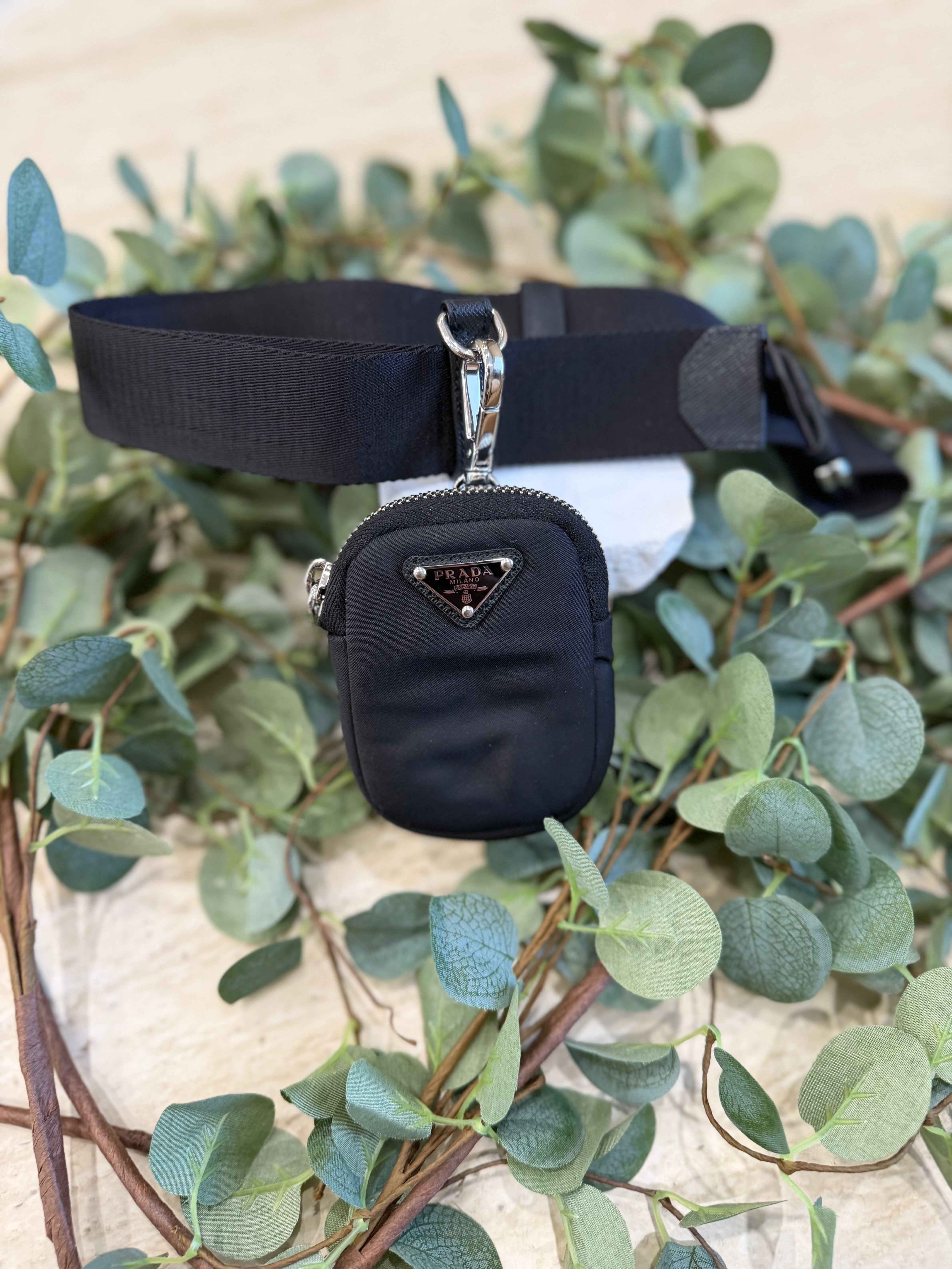 LIKE NEW - Prada Black Nylon With Re edition Pouch Belt