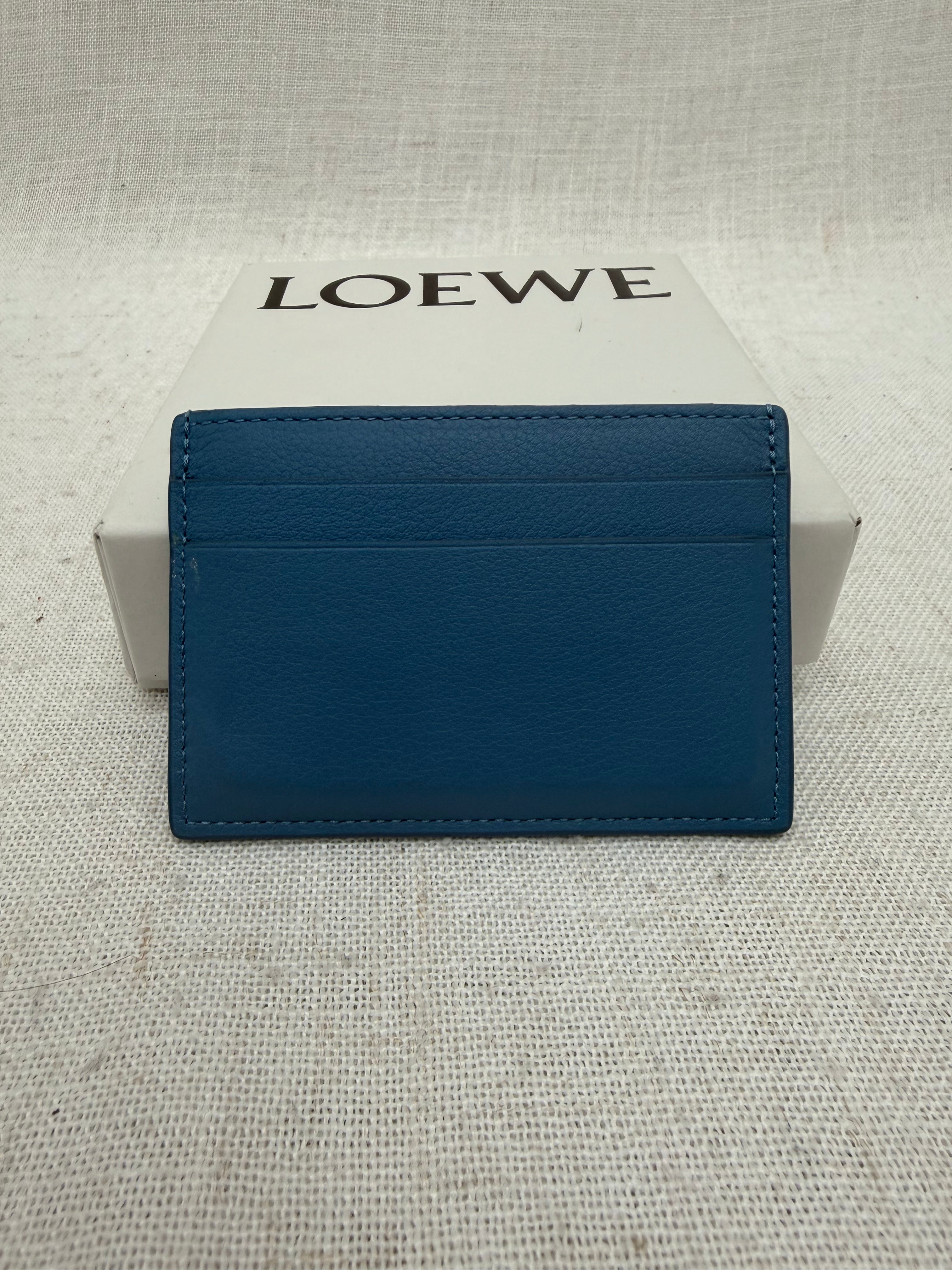 LIKE NEW- Loewe x Howl's  Moving Castle Turnip Head Blue Leather Card Holder