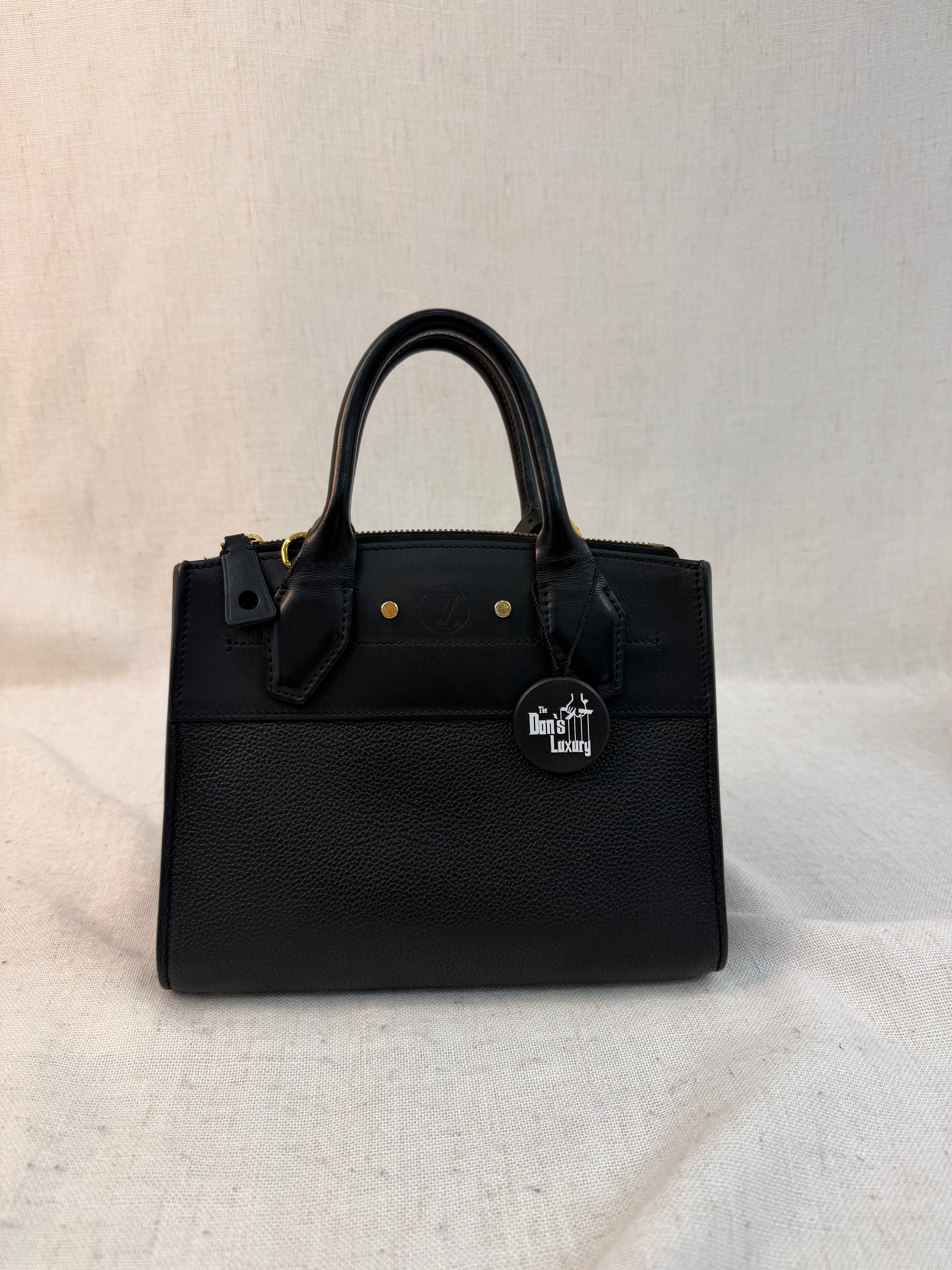 Louis Vuitton Black Leather City Steamer Mini Bag