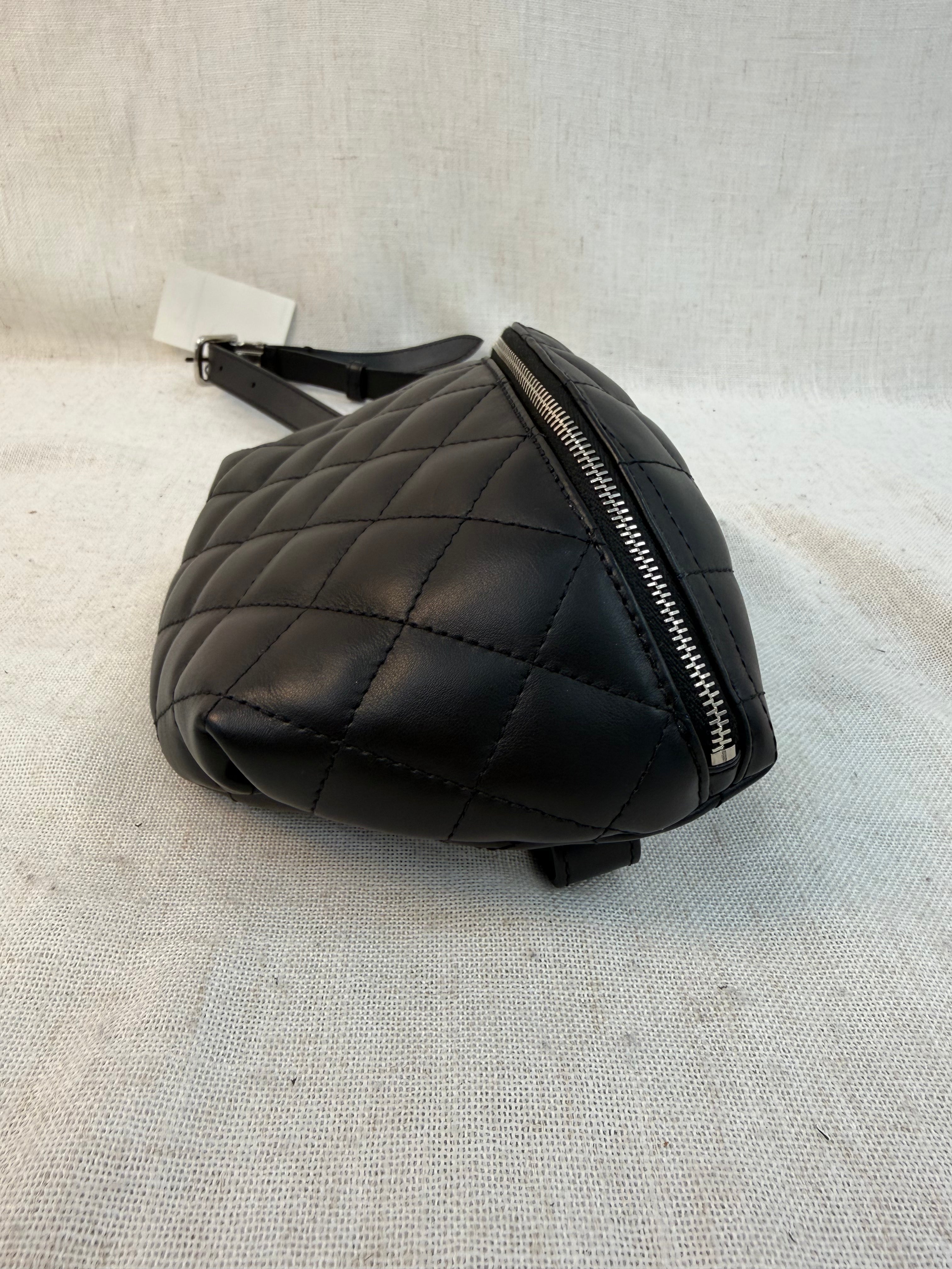 LIKE NEW - Chanel Black Lambskin Quilted Belt Bag