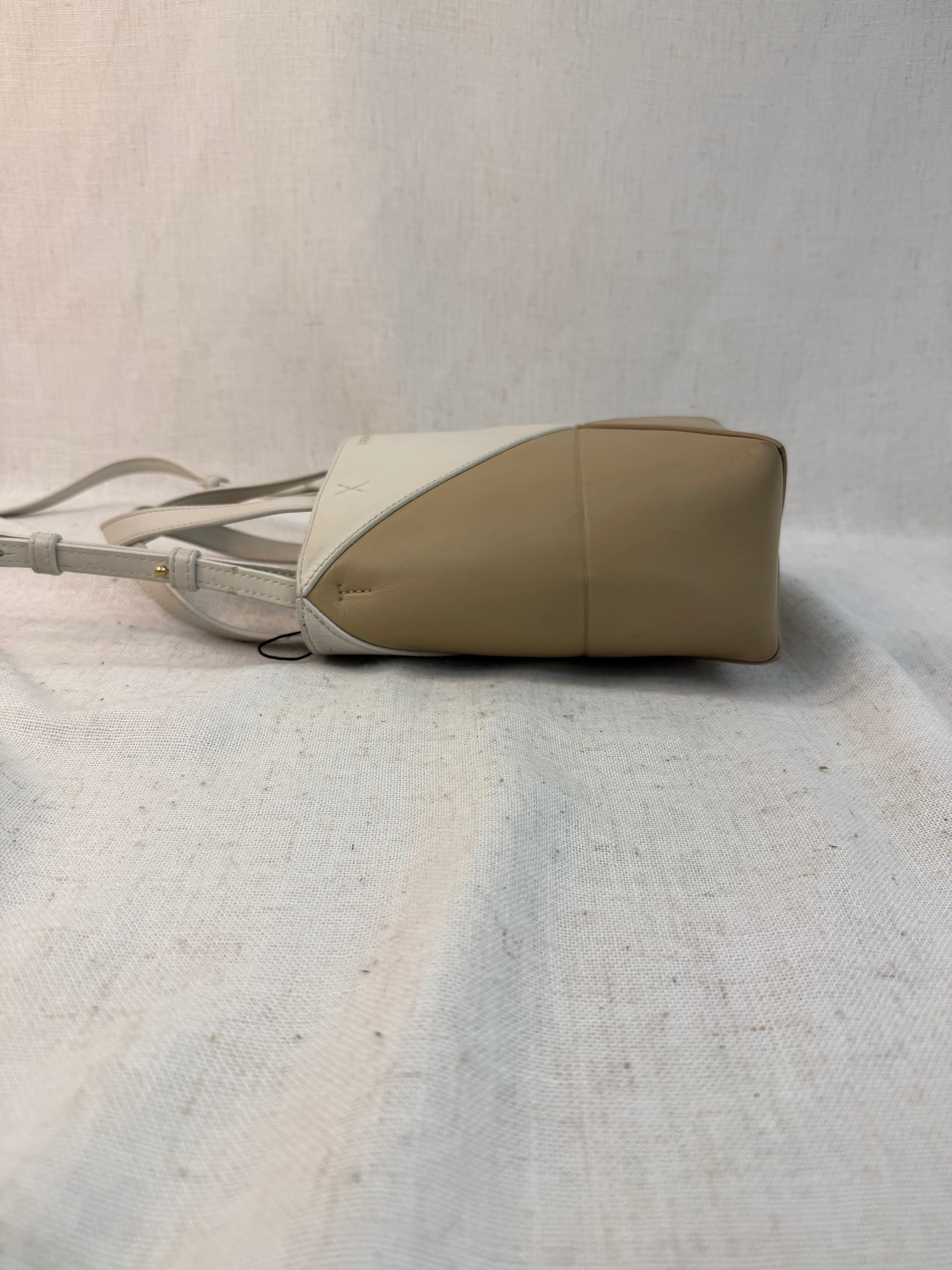 Loewe Tan Leather Mini Puzzle Fold Tote Bag