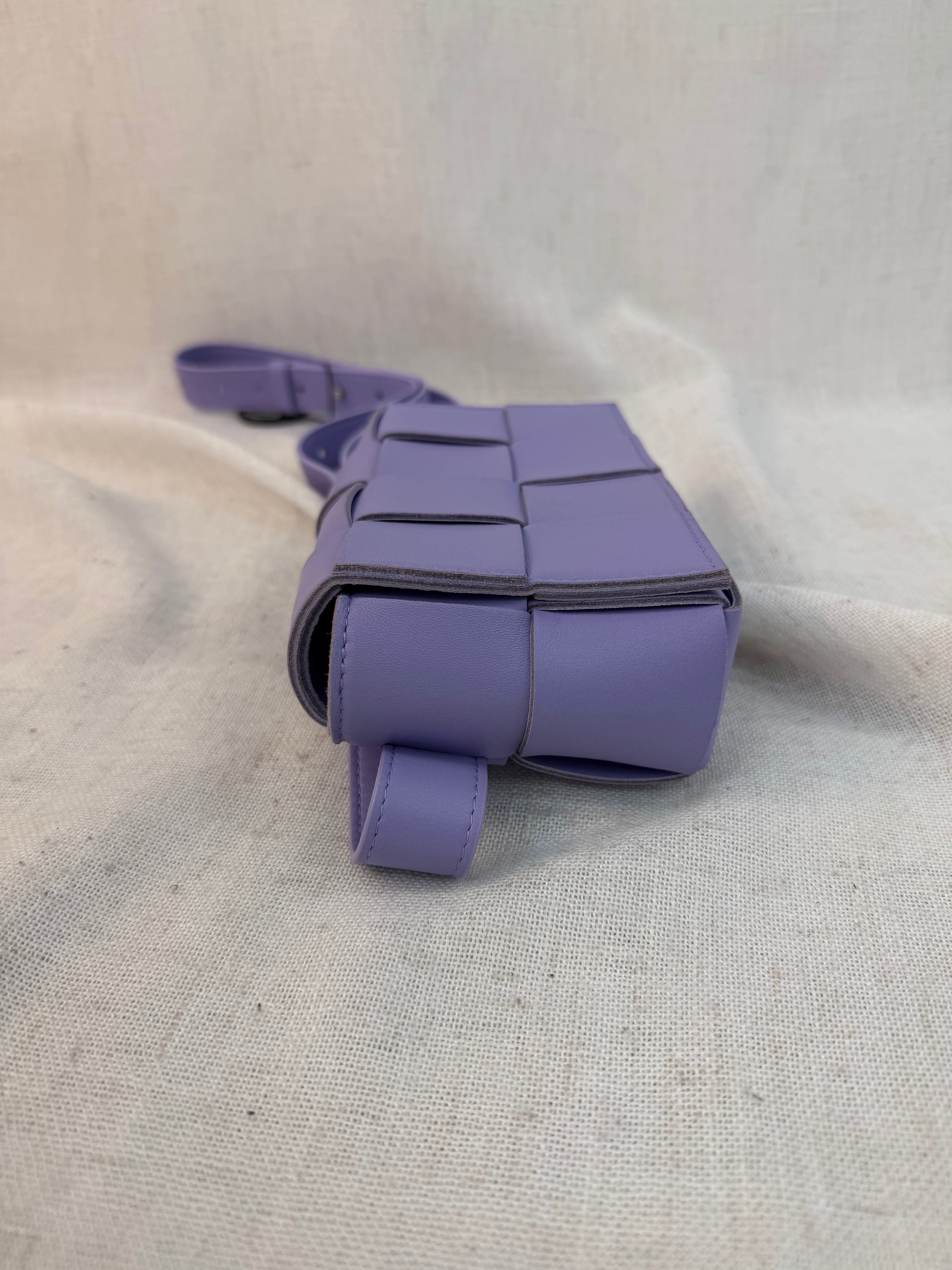 Bottega Veneta Lavender Intrecciato Leather Cassette Belt Bag