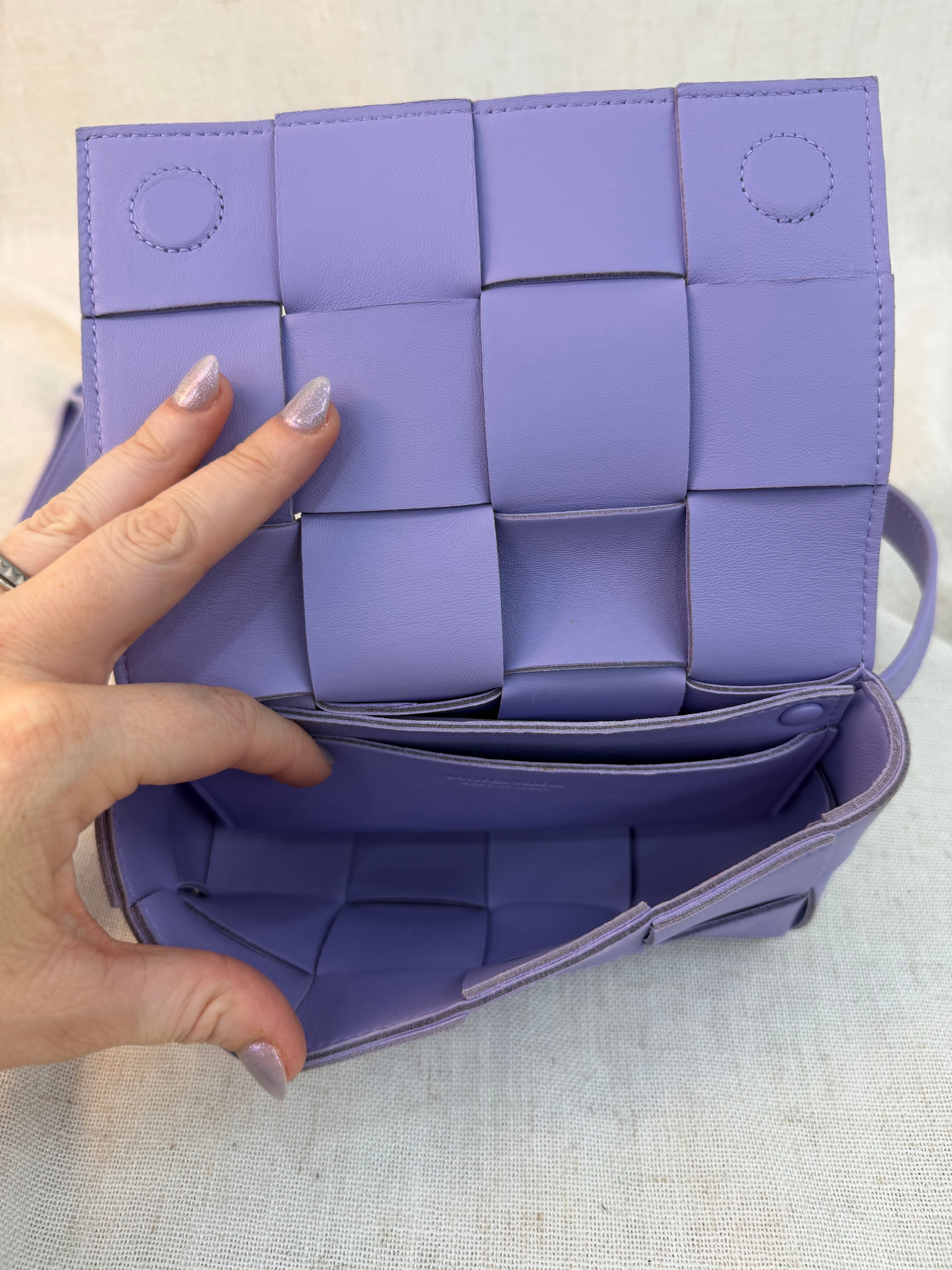 Bottega Veneta Lavender Intrecciato Leather Cassette Belt Bag