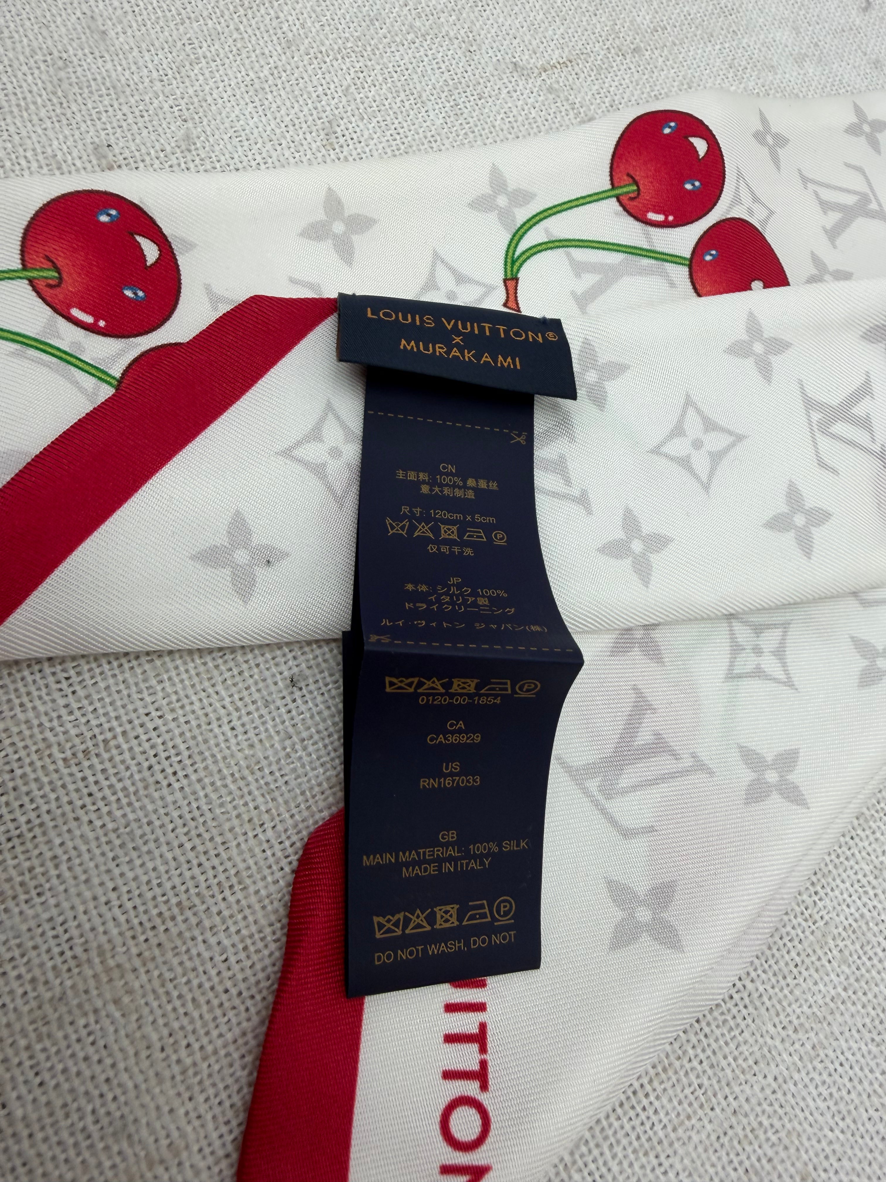 BRAND NEW- Louis Vuitton x Murakami Monogram Cherries Silk Twilly
