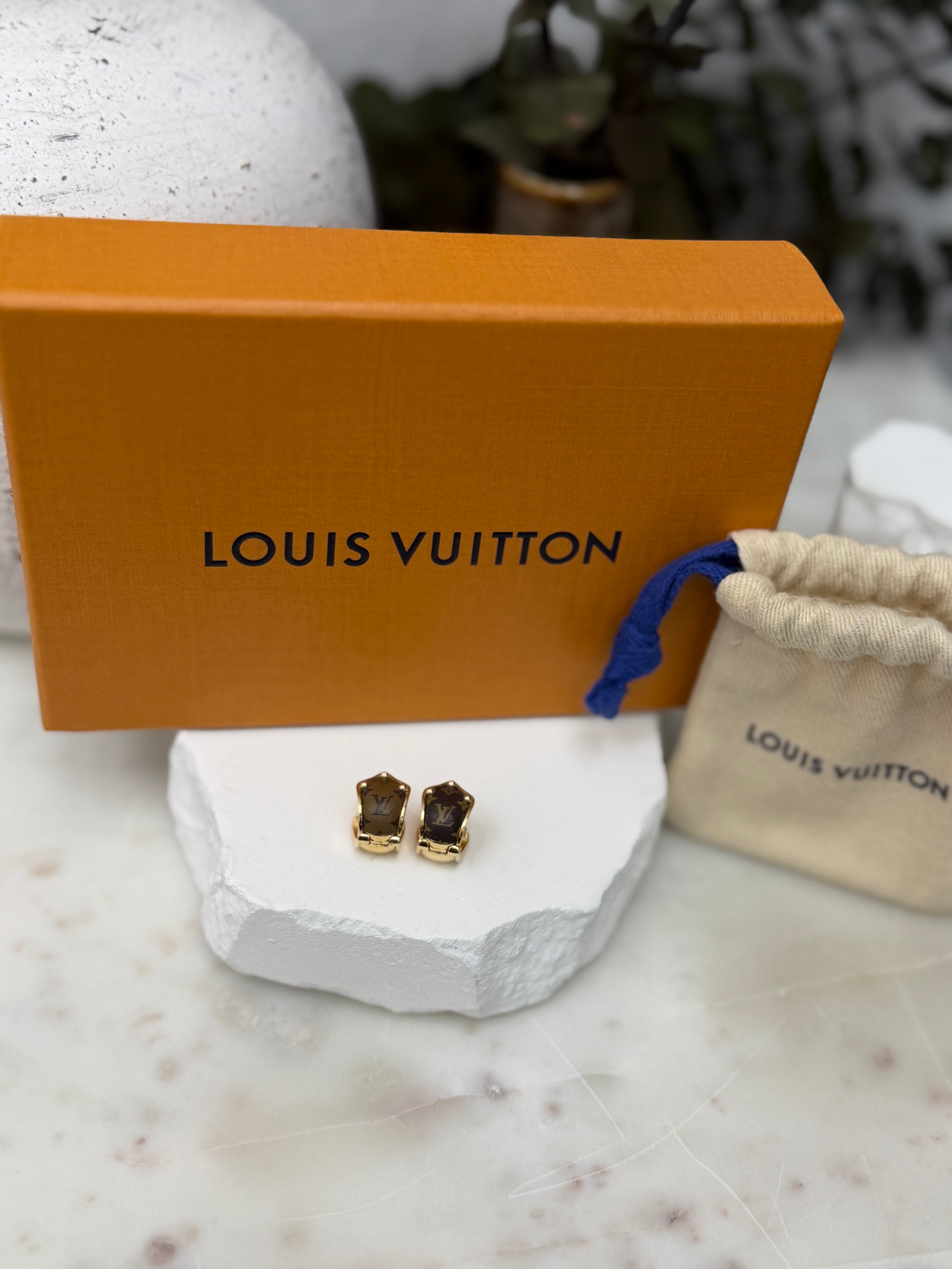 Louis Vuitton Reserse Monogram Clip on Earrings
