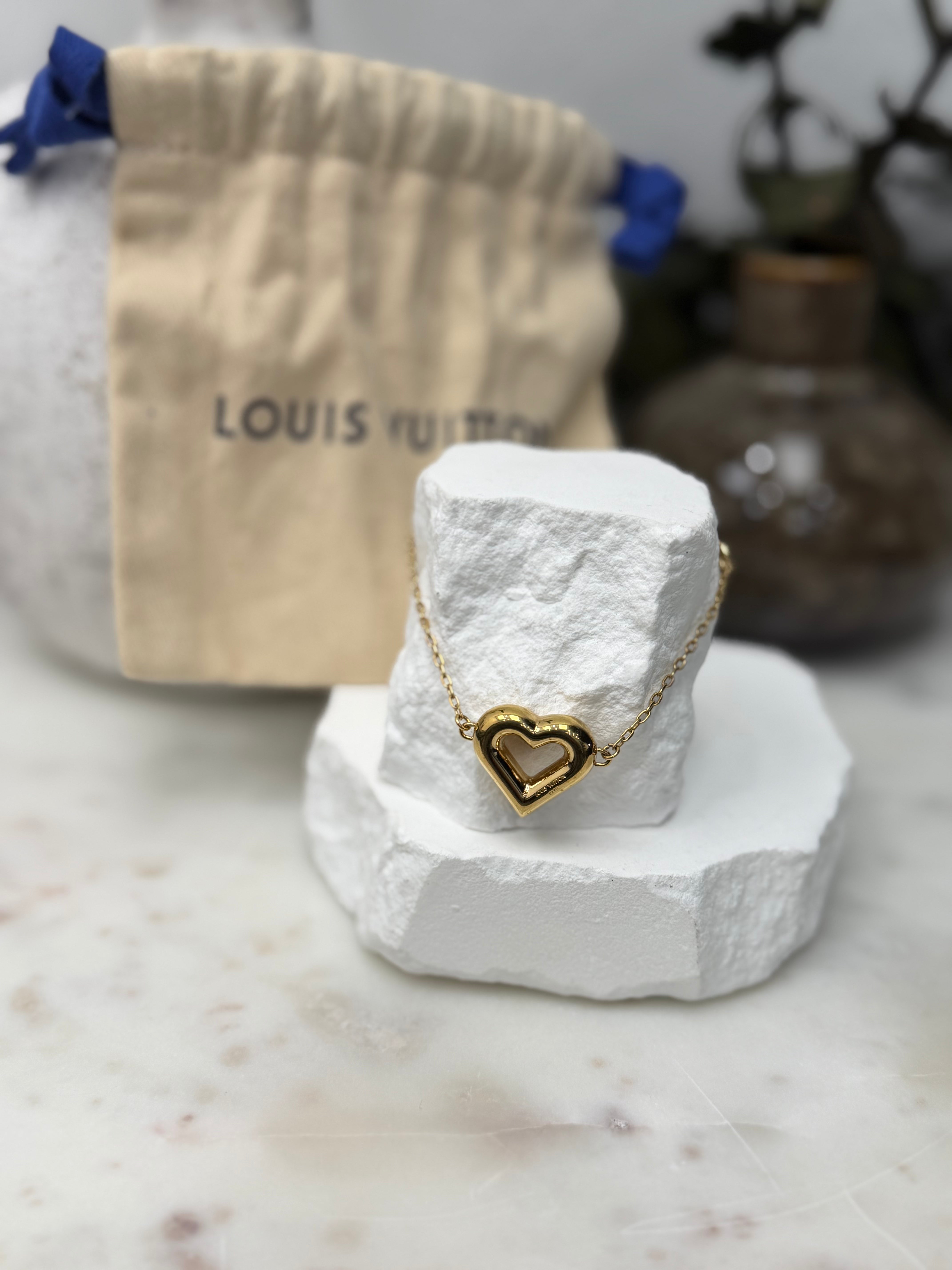 Louis Vuitton Gold Tone LV & Me Heart Bracelet