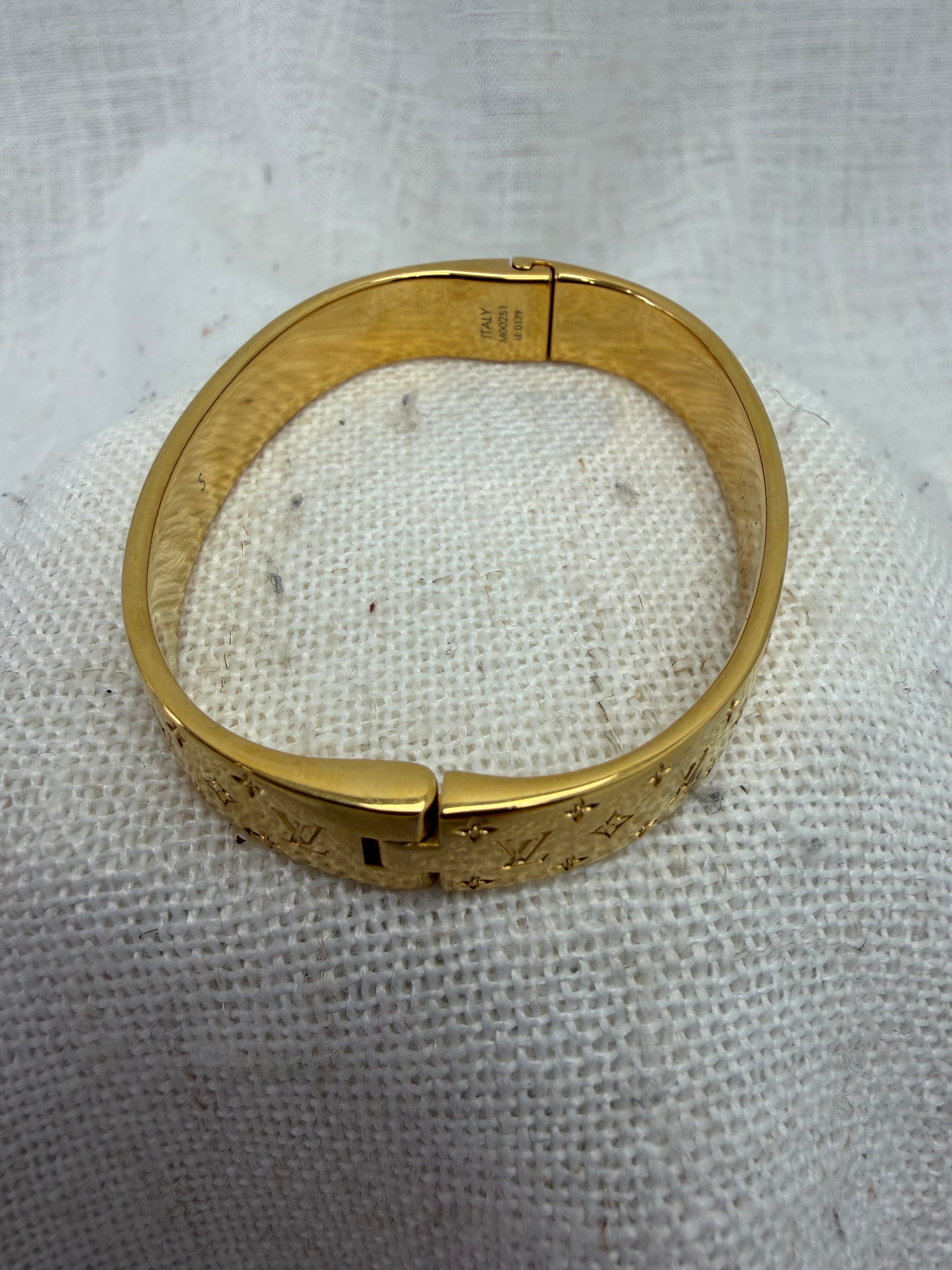Louis Vuitton Brass Nanogram Cuff Bracelet