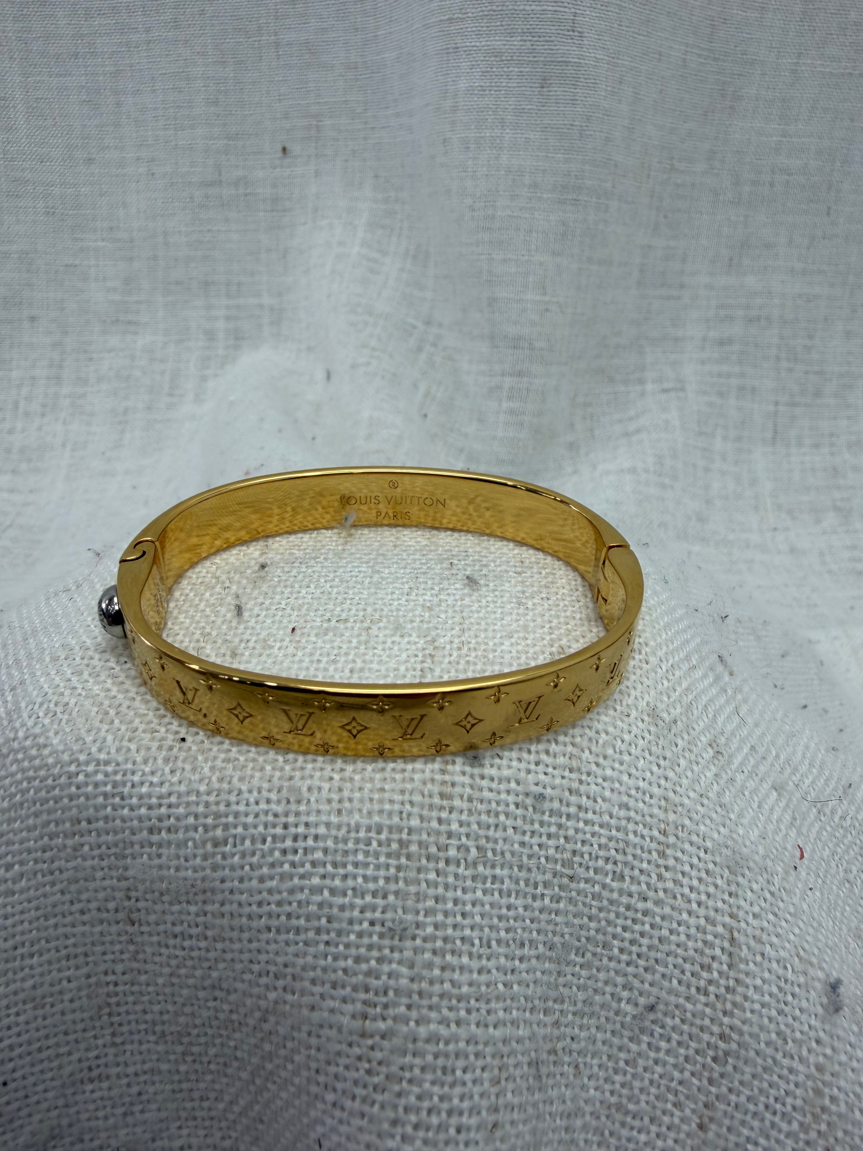 Louis Vuitton Brass Nanogram Cuff Bracelet