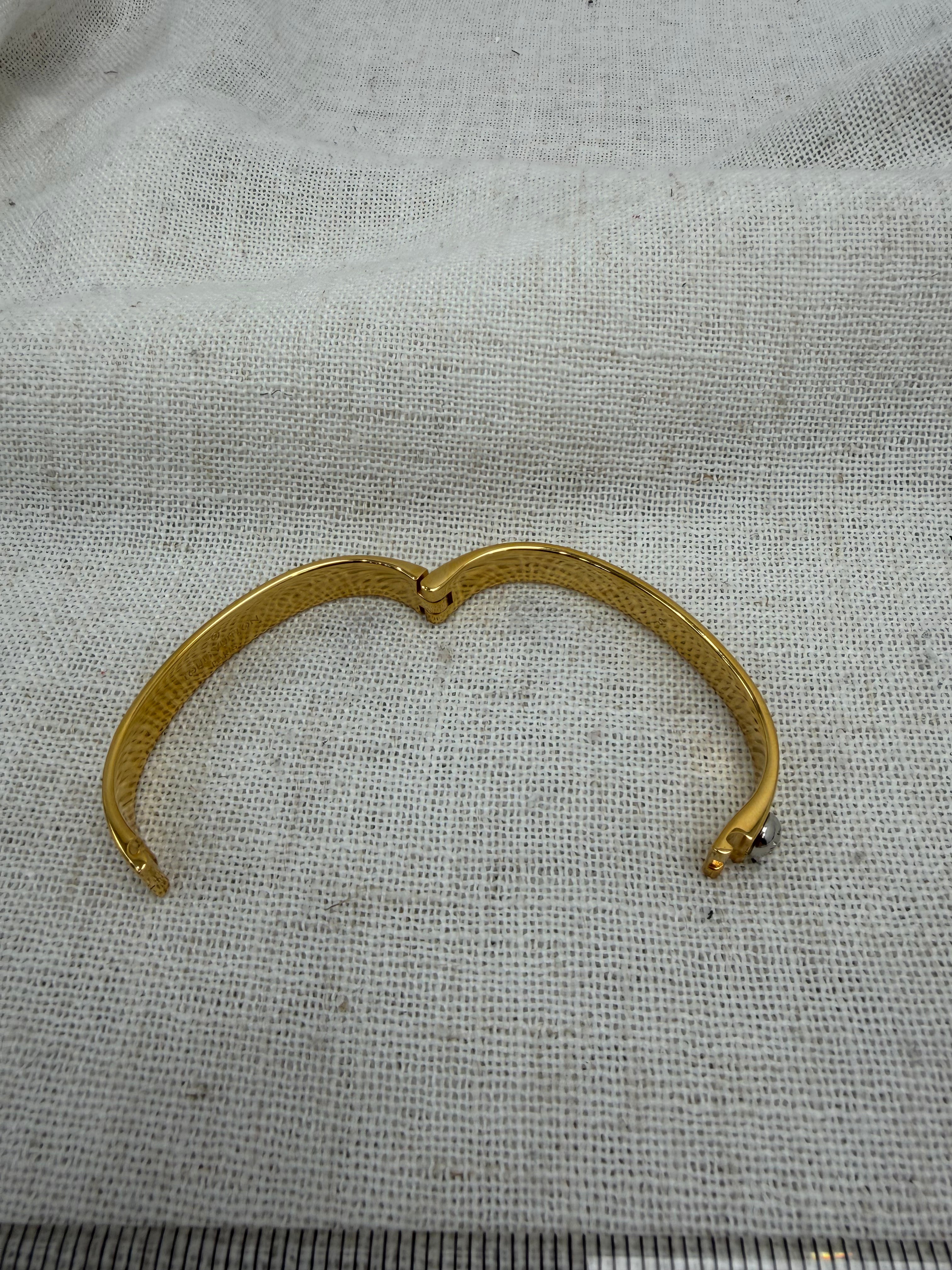 Louis Vuitton Brass Nanogram Cuff Bracelet