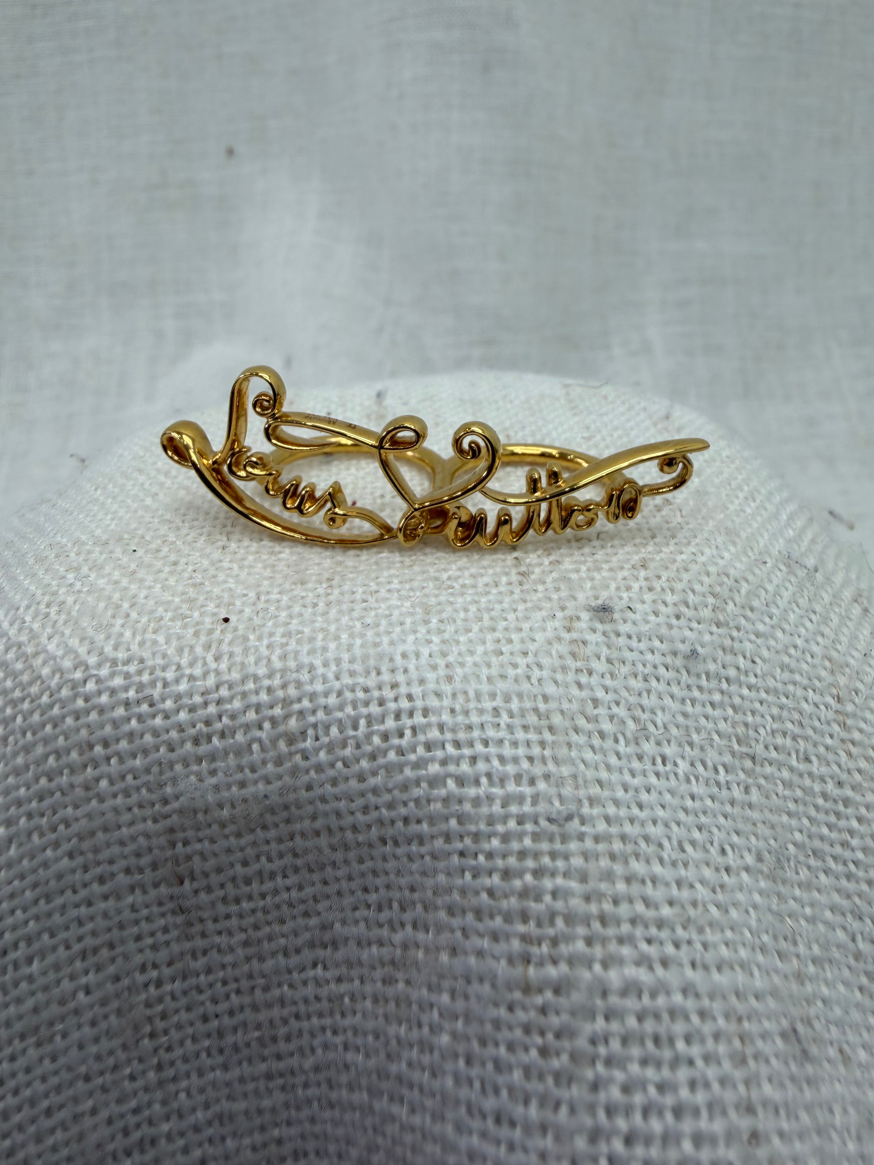 Louis Vuitton My LV Affair Gold Tone Ring Size 5.75