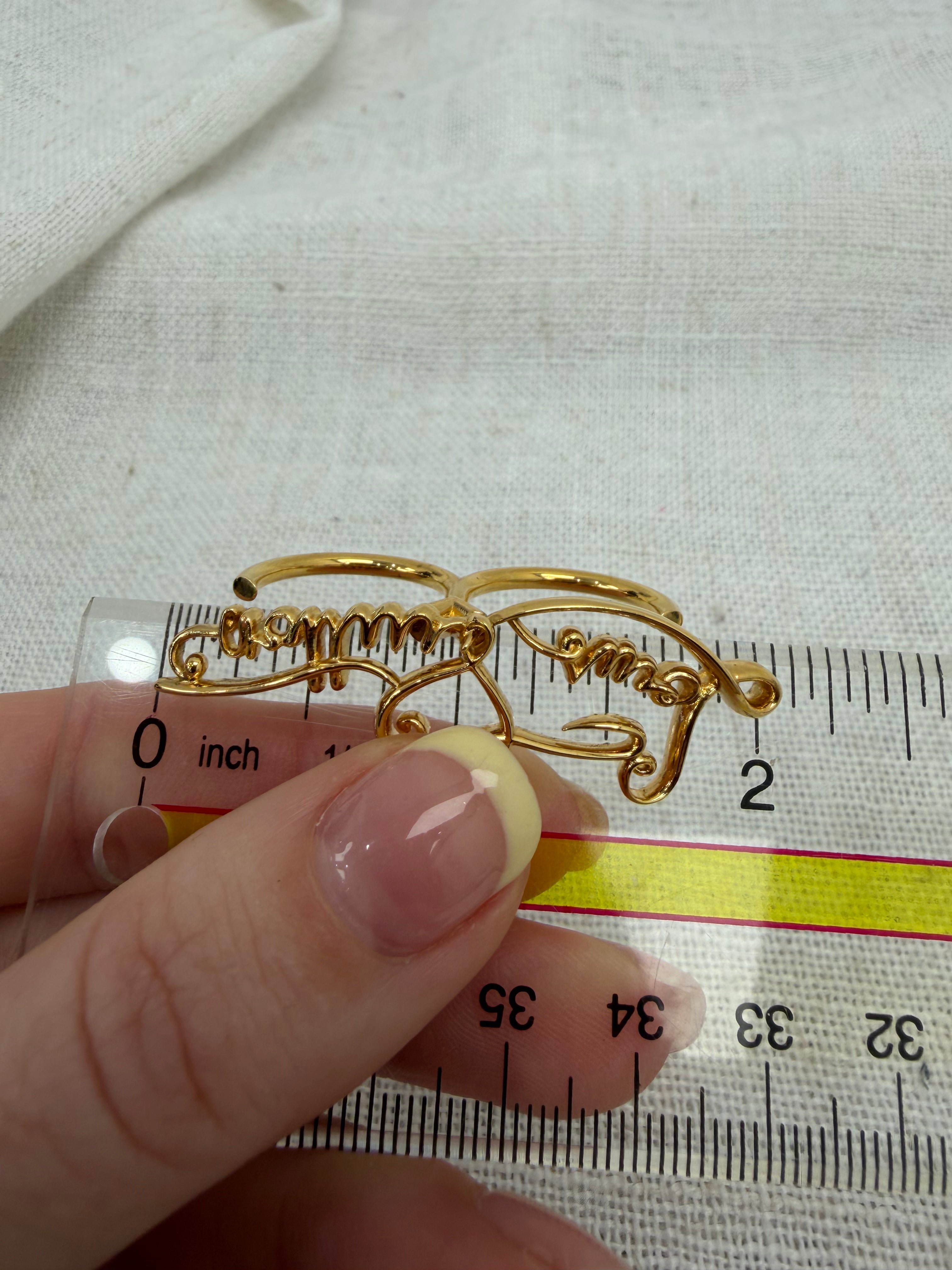 Louis Vuitton My LV Affair Gold Tone Ring Size 5.75