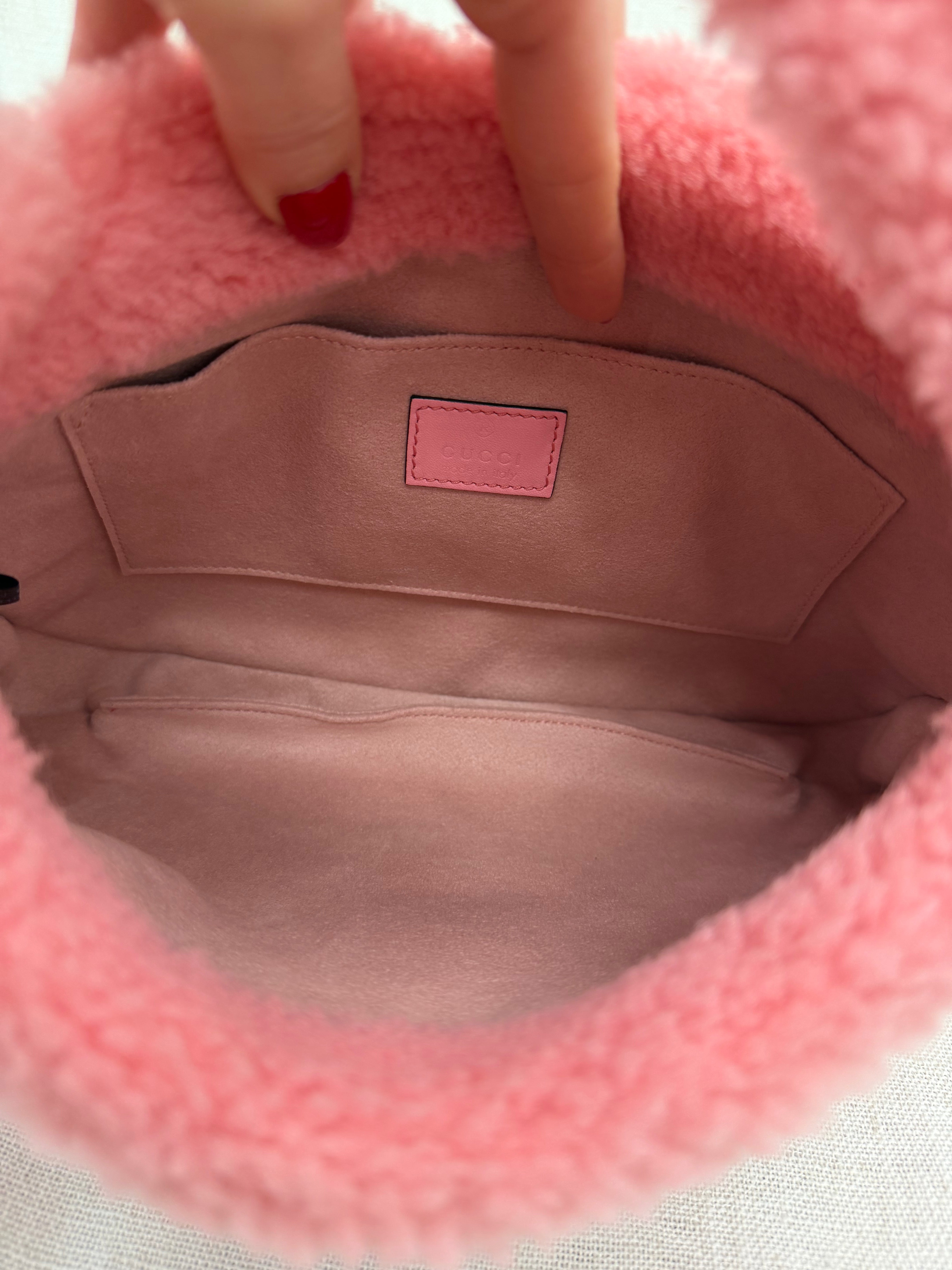 LIKE NEW- Gucci Pink Shearling 1961 Small Jackie 2Way Bag