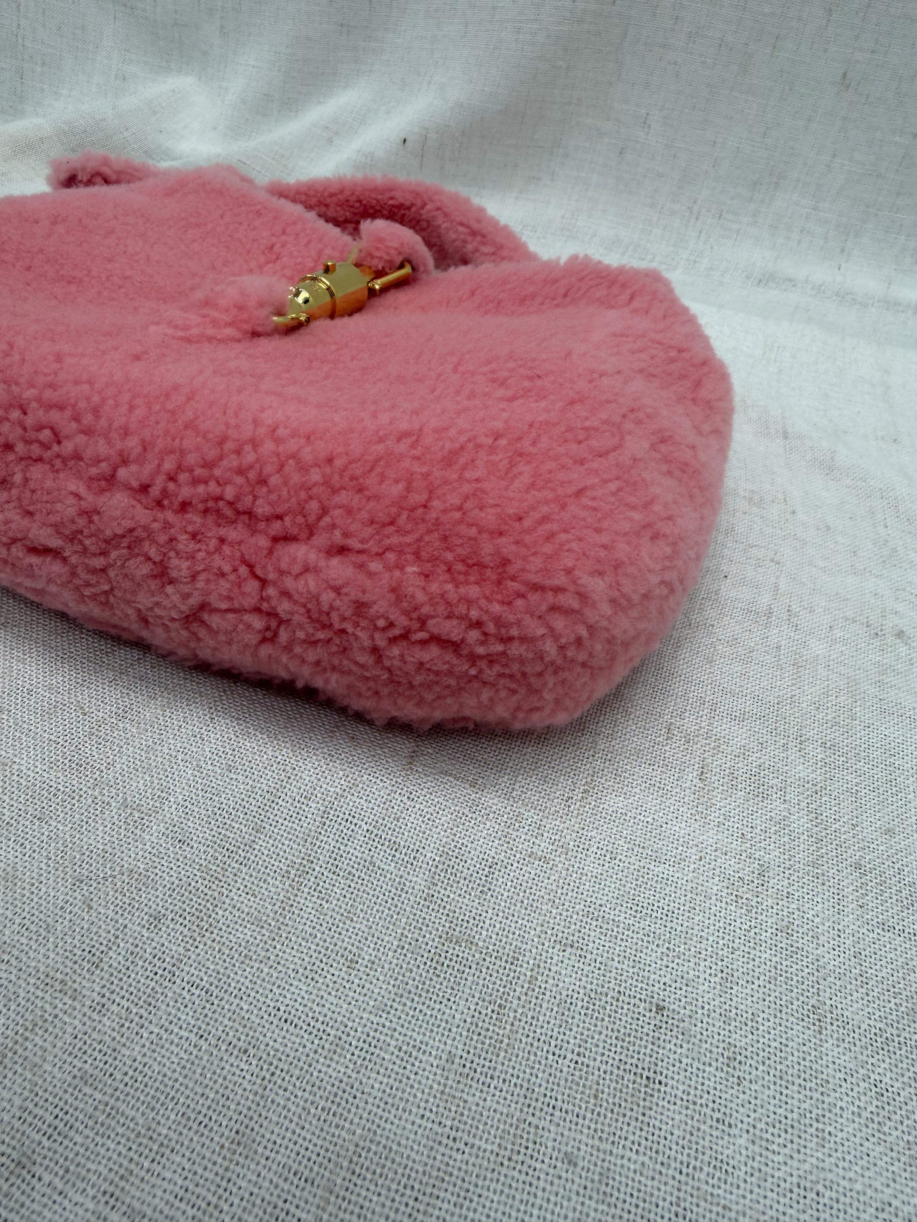 LIKE NEW- Gucci Pink Shearling 1961 Small Jackie 2Way Bag