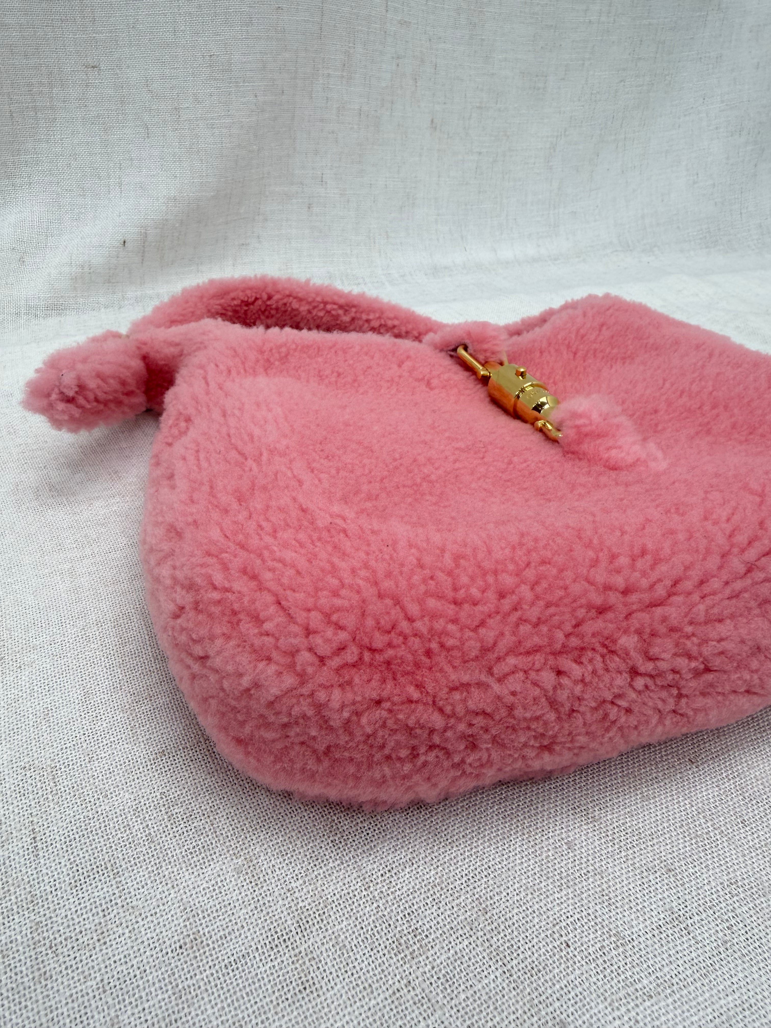 LIKE NEW- Gucci Pink Shearling 1961 Small Jackie 2Way Bag