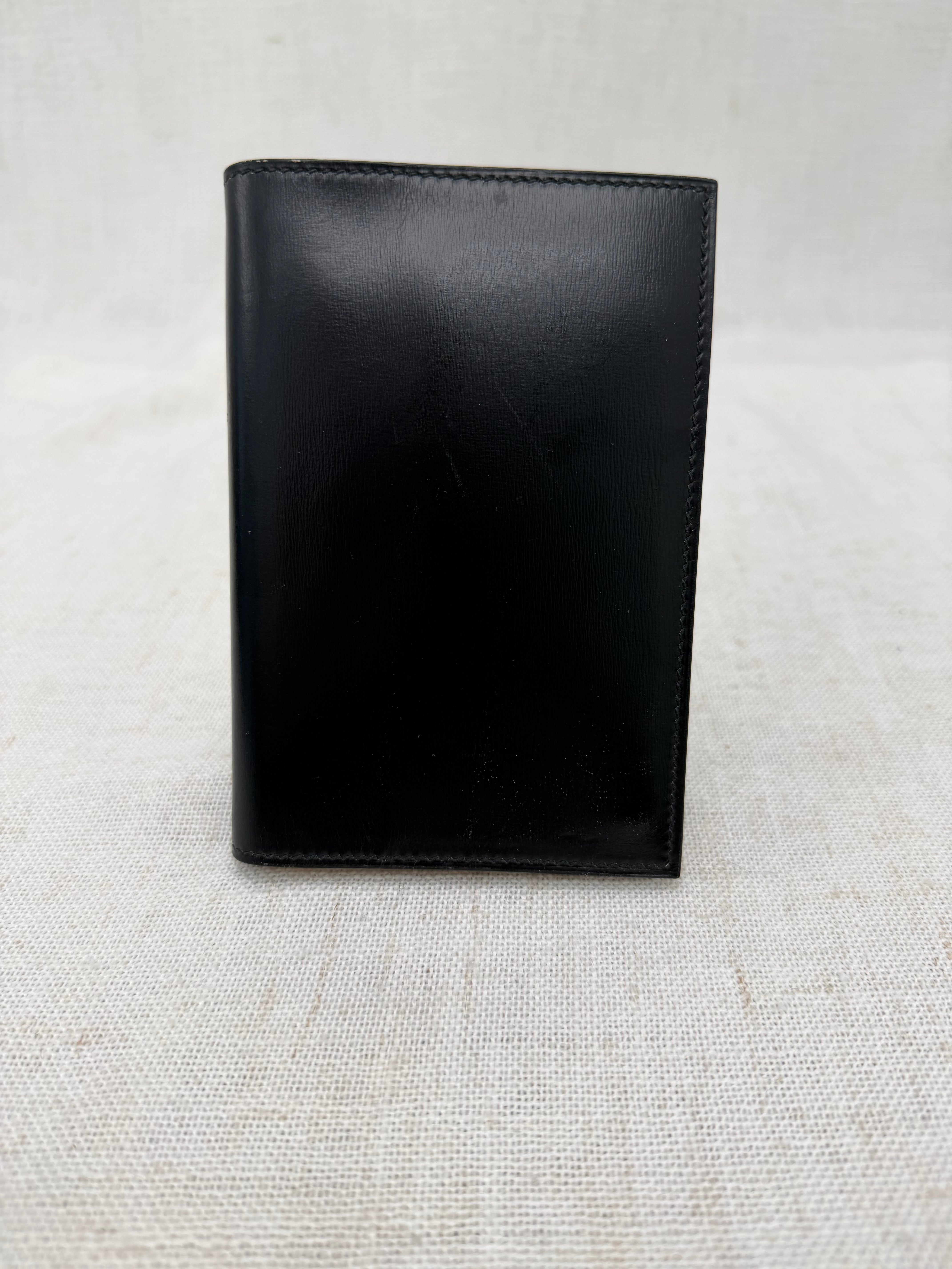 Hermes Black Box Calf Leather Passport Agenda Cover