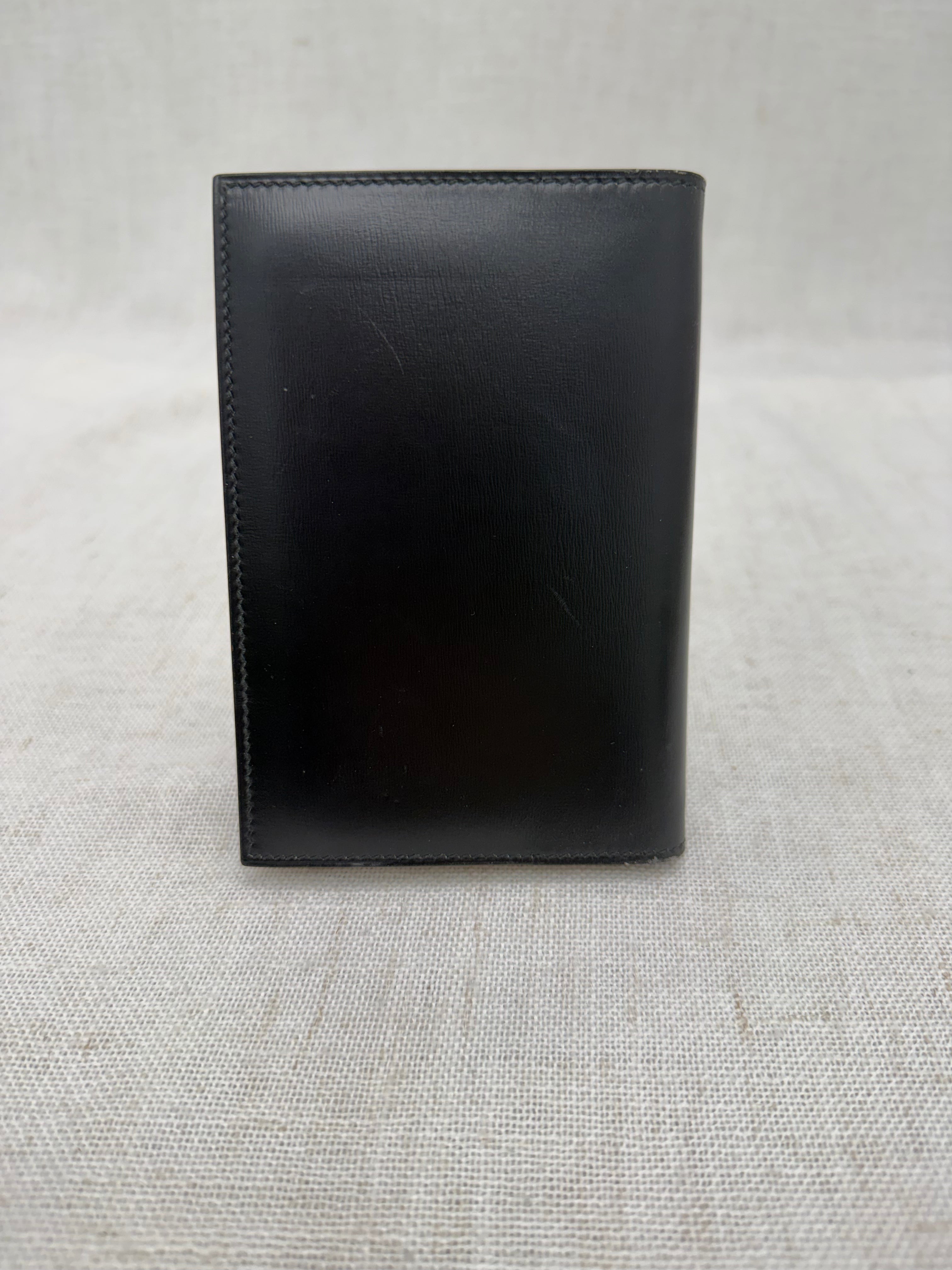 Hermes Black Box Calf Leather Passport Agenda Cover