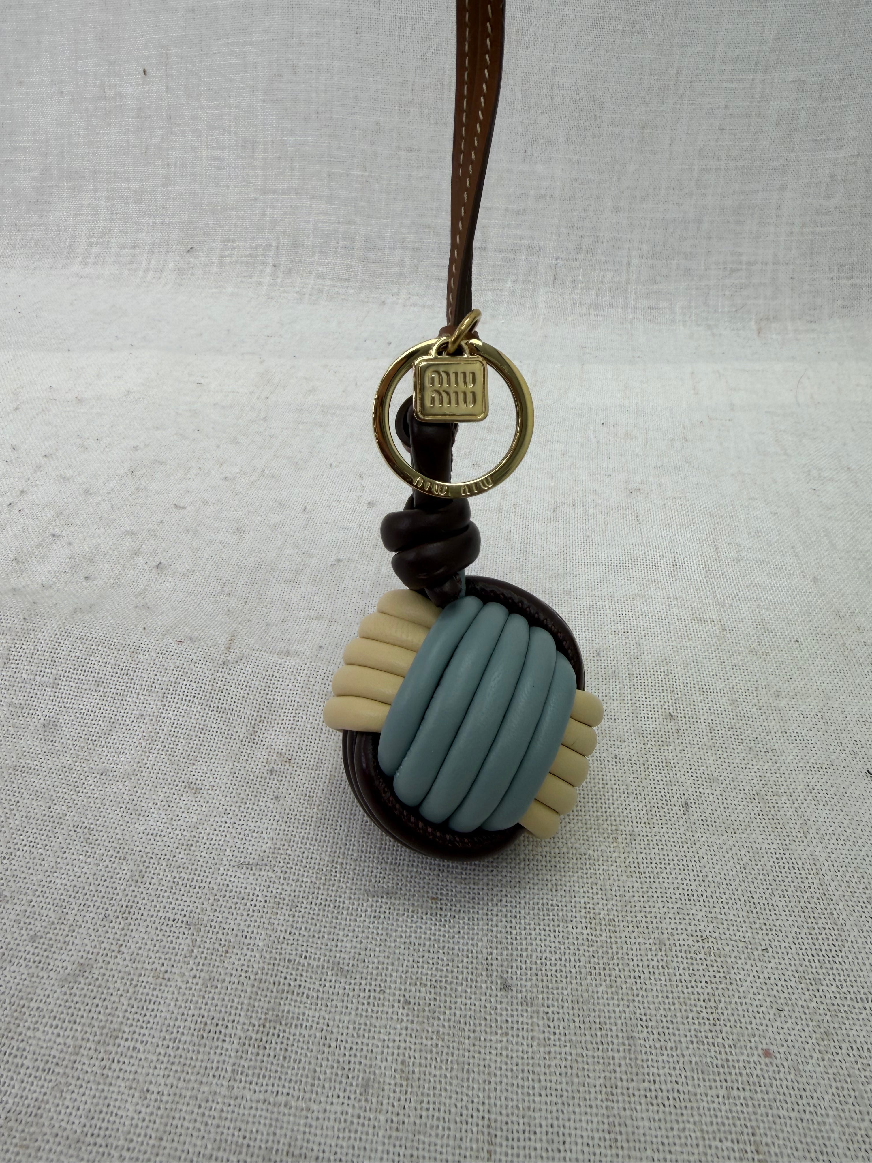 Miu Miu Tricolor Leather Knot Trick Bag Charm