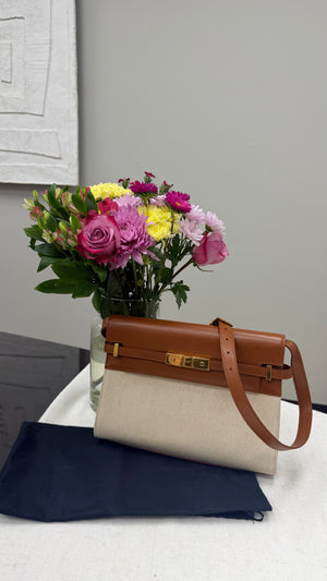 *DONS DROP* Saint Laurent YSL Beige Canvas Manhattan Shoulder Bag