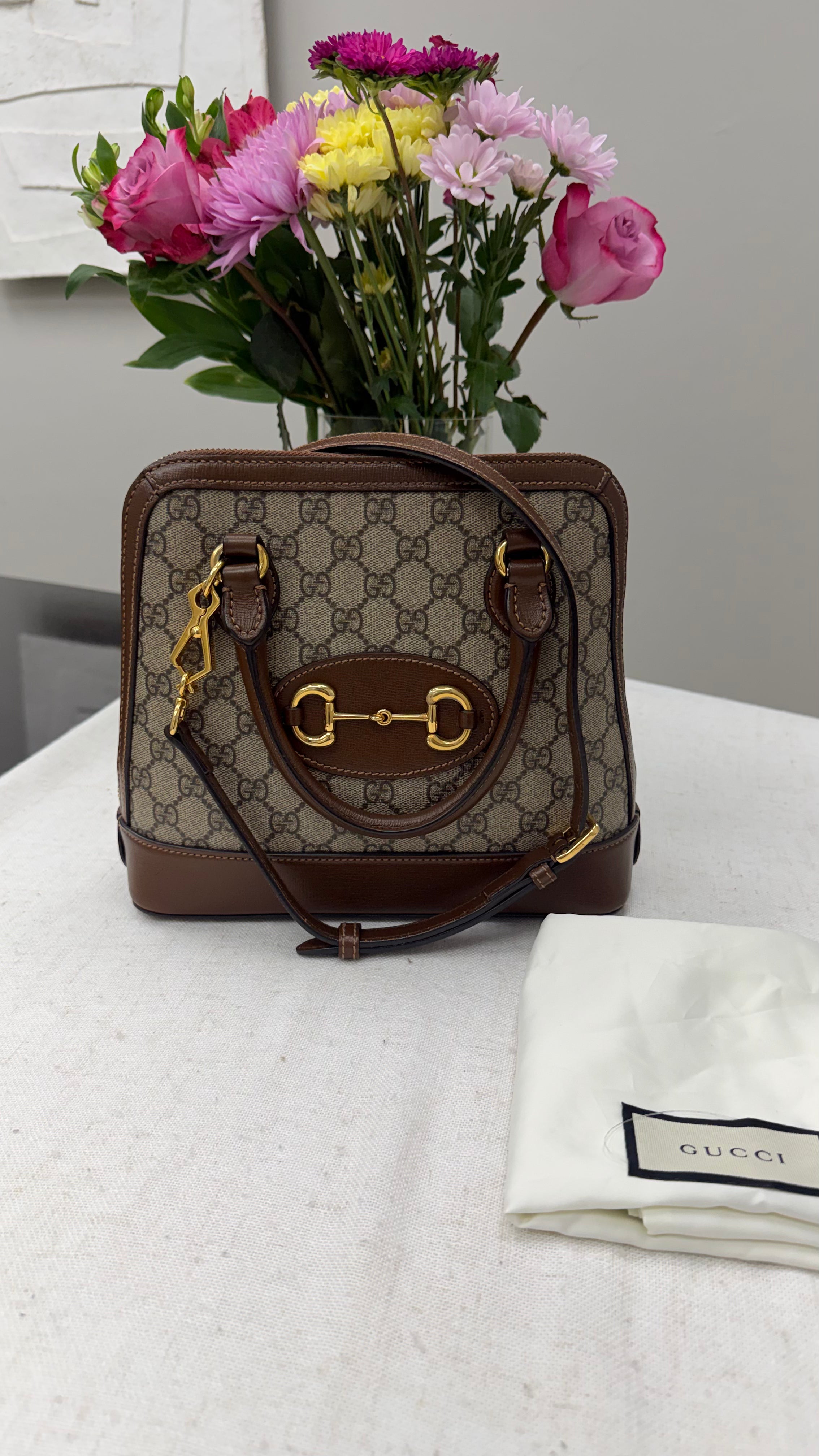 *DONS DROP* Gucci GG Supreme Horsebit 1955 Small Top Handle Bag