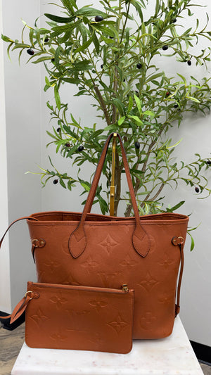 *DONS DROP* Louis Vuitton Brown Monogram Empreinte Leather Neverfull MM