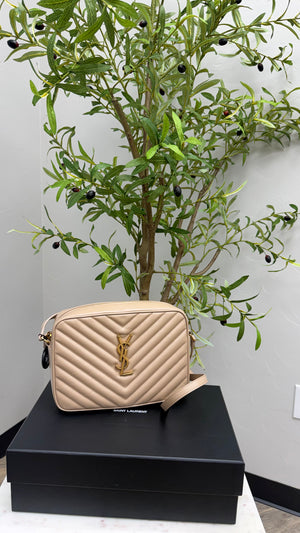 *DONS DROP* Saint Laurent YSL Beige Leather Lou Camera Bag