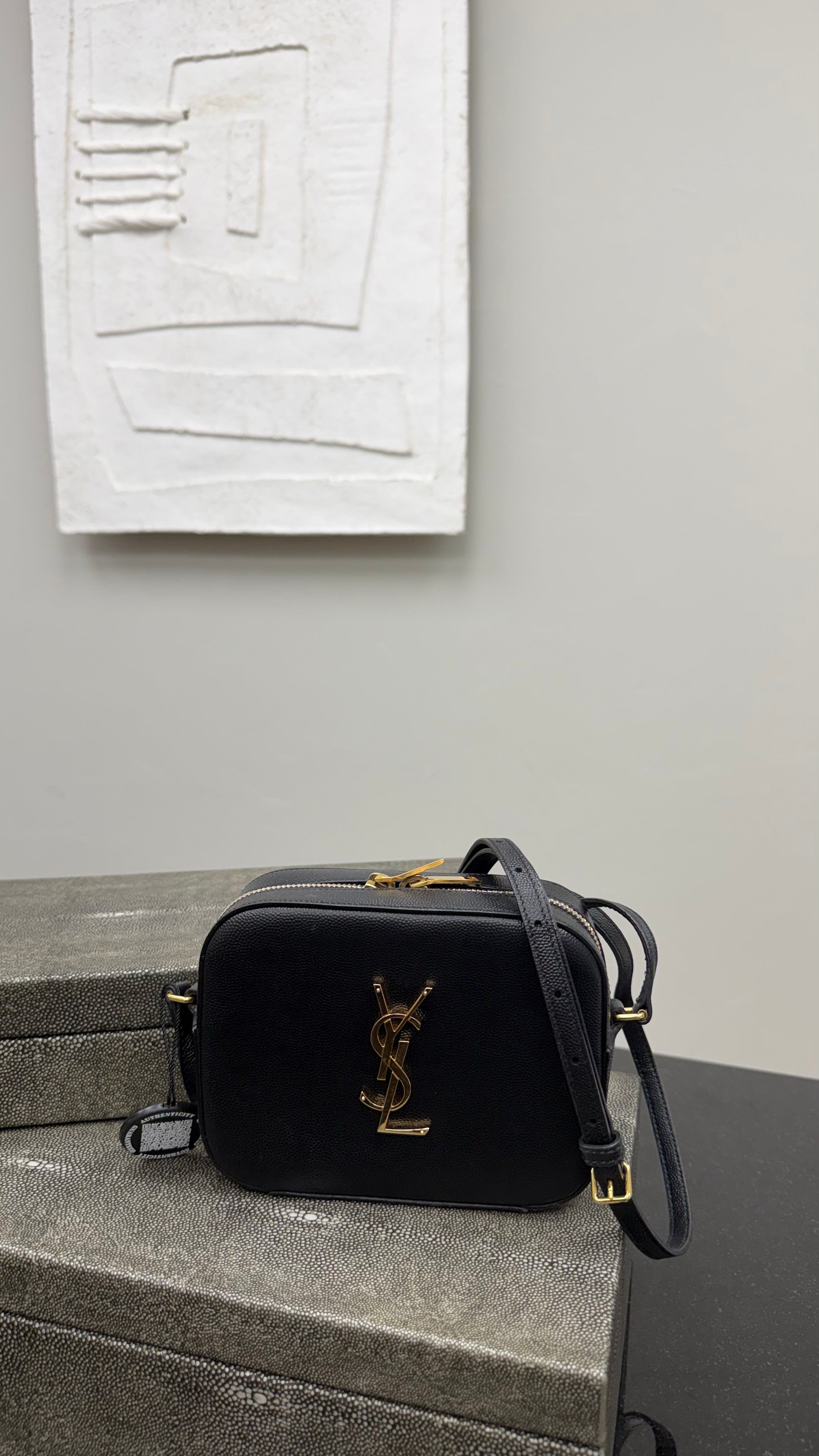 *DONS DROP* Saint Laurent YSL Black Grained Leather Lou Camera Bag