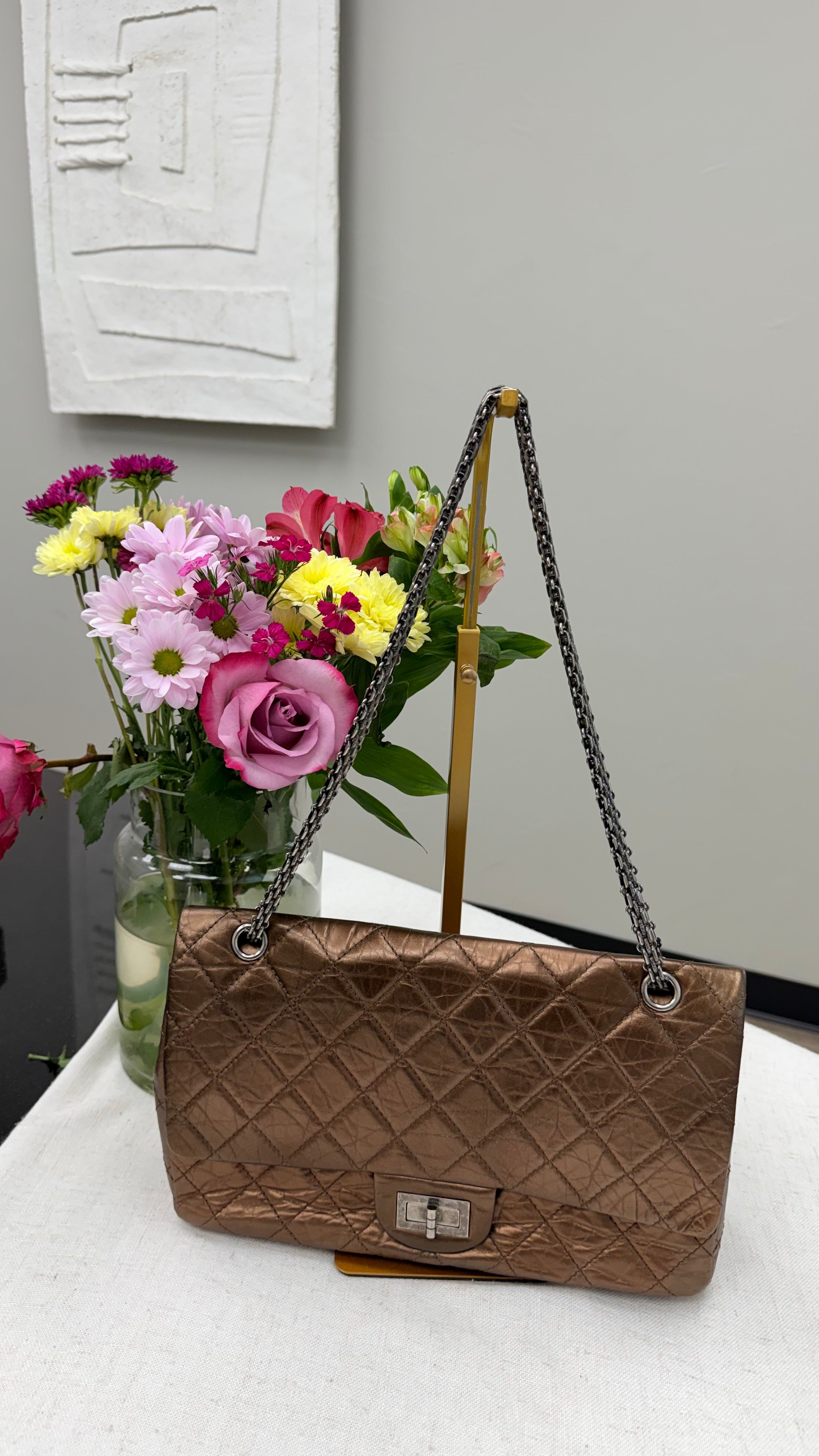 *DONS DROP* Chanel Bronze Metallic Leather 2.55 Reissue Flap Bag