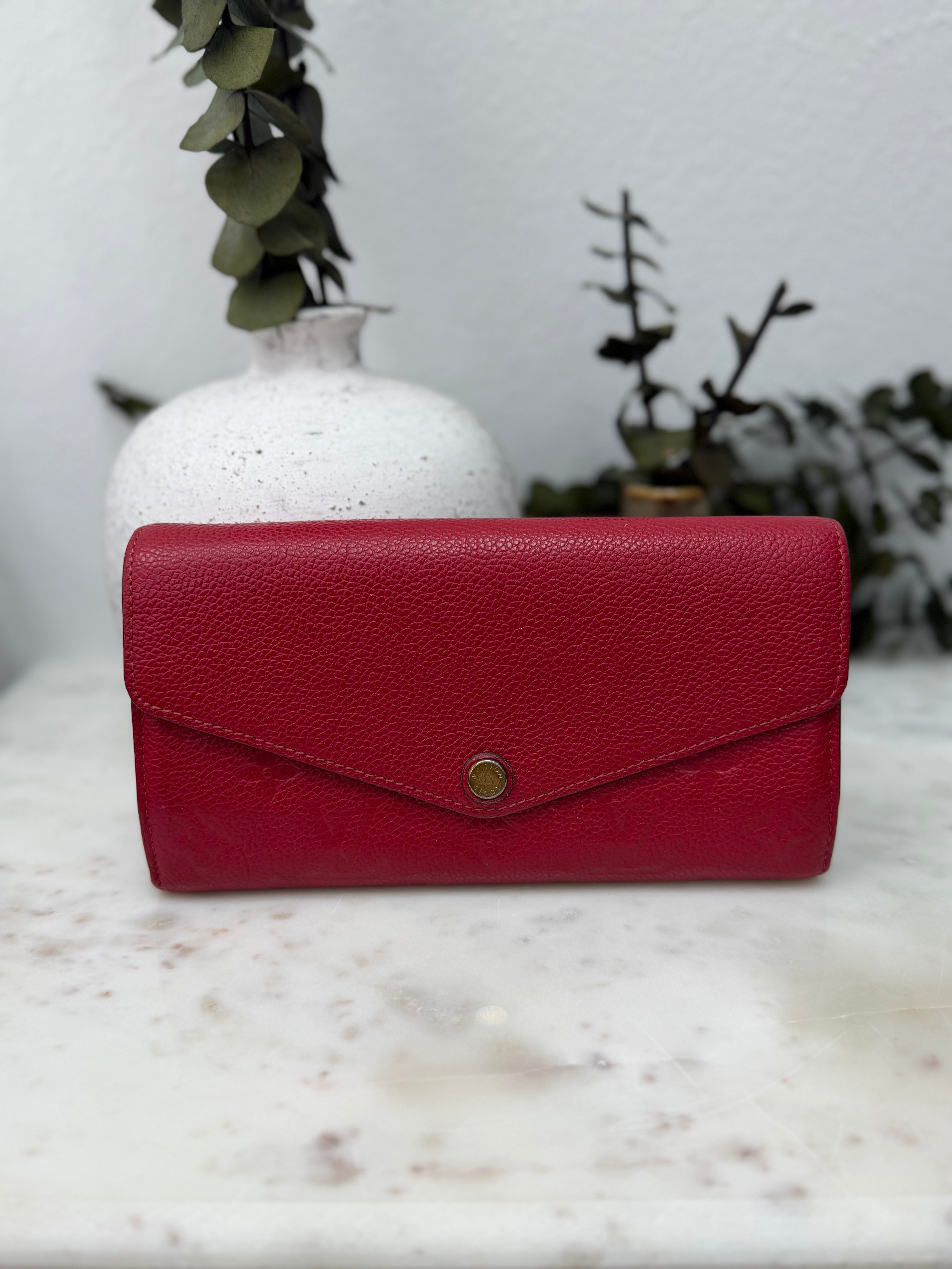 Louis Vuitton Red Empreinte Sarah Wallet
