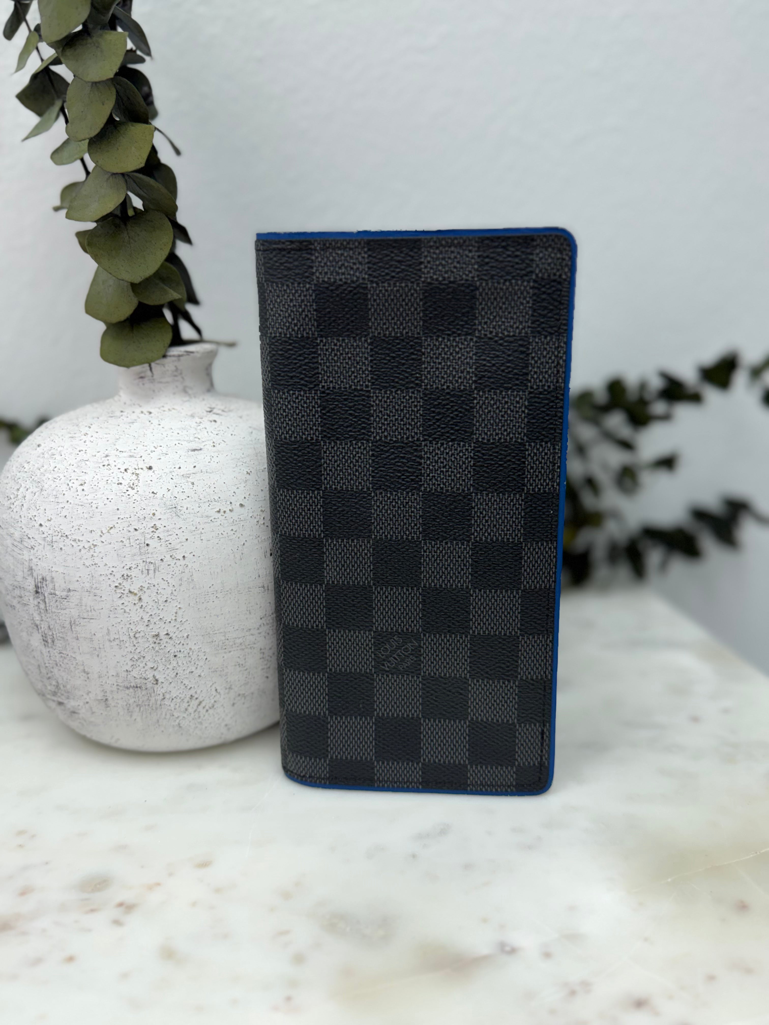 Louis Vuitton Damier Graphite & Blue Trim Brazza Wallet
