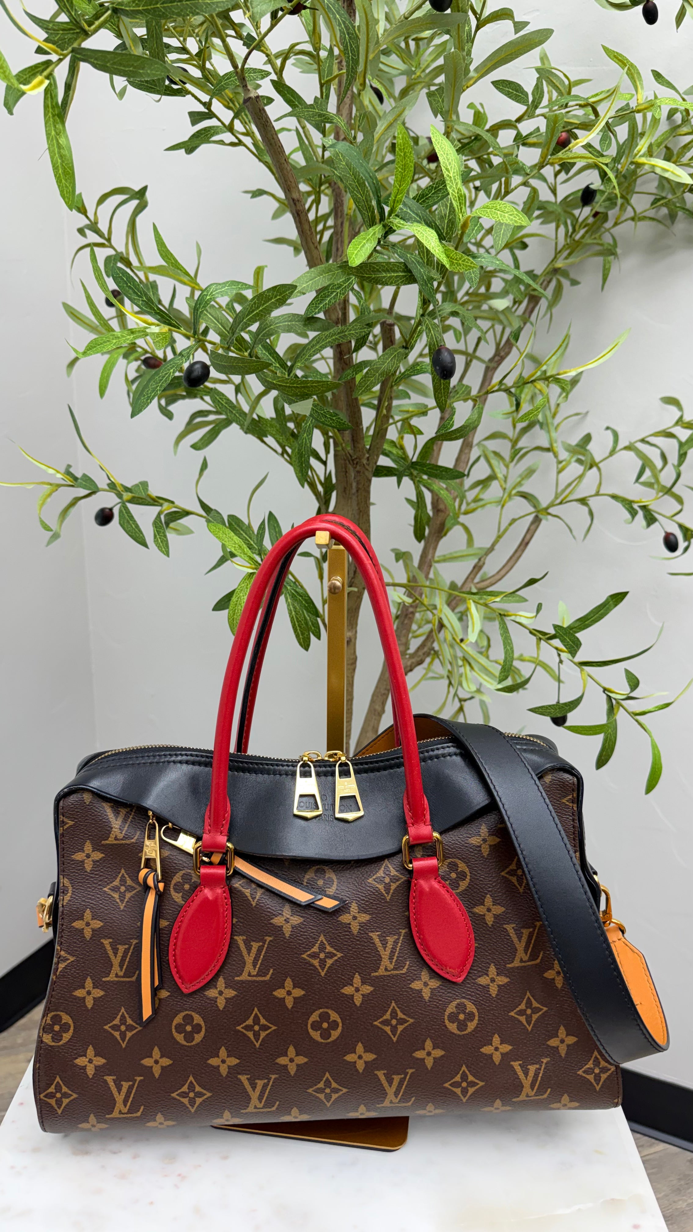 *DONS DROP* Louis Vuitton Black And Red  Monogram Tuileries Handbag