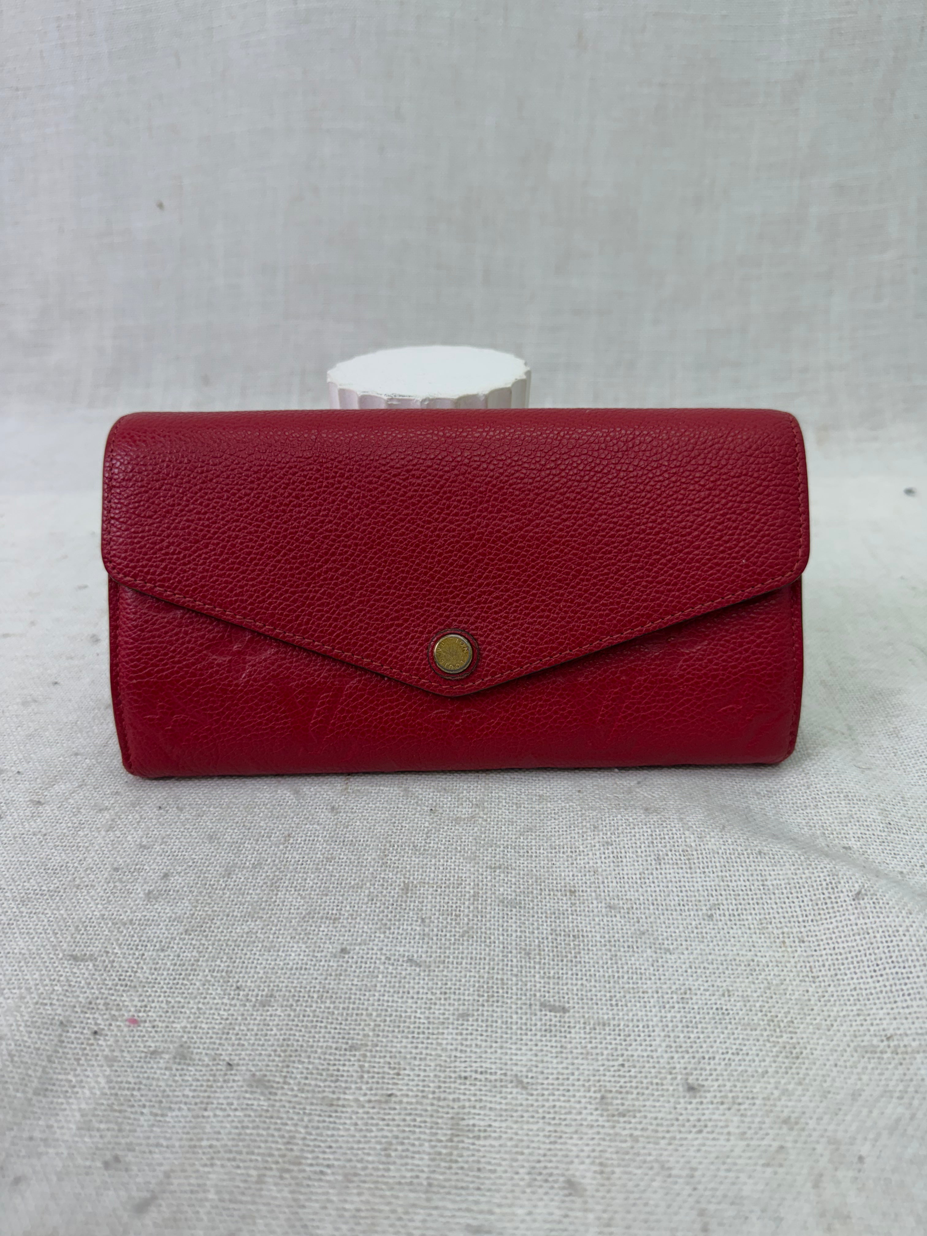 Louis Vuitton Red Empreinte Sarah Wallet