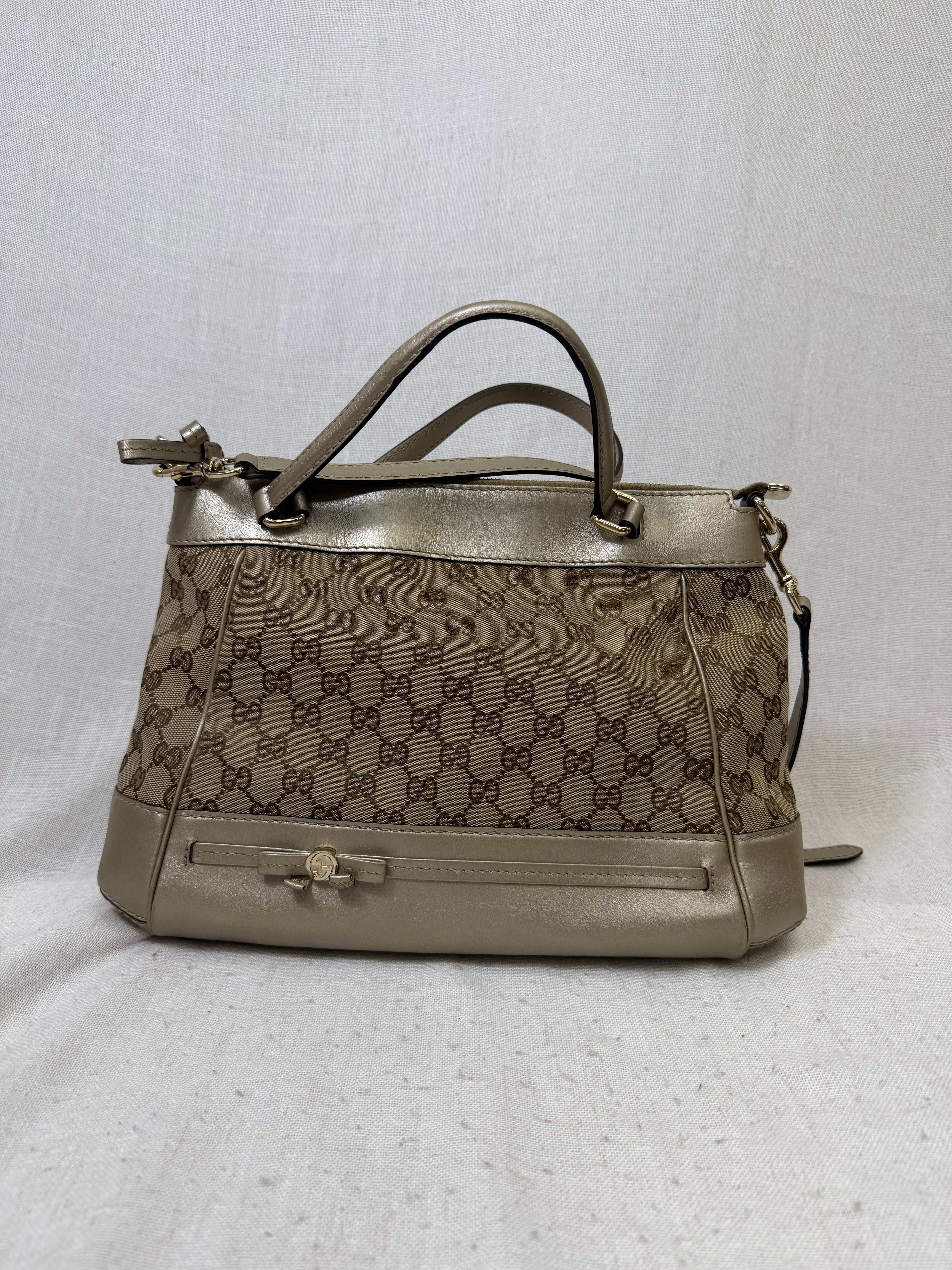 Gucci Gold GG Canvas Mayfair Shoulder Bag