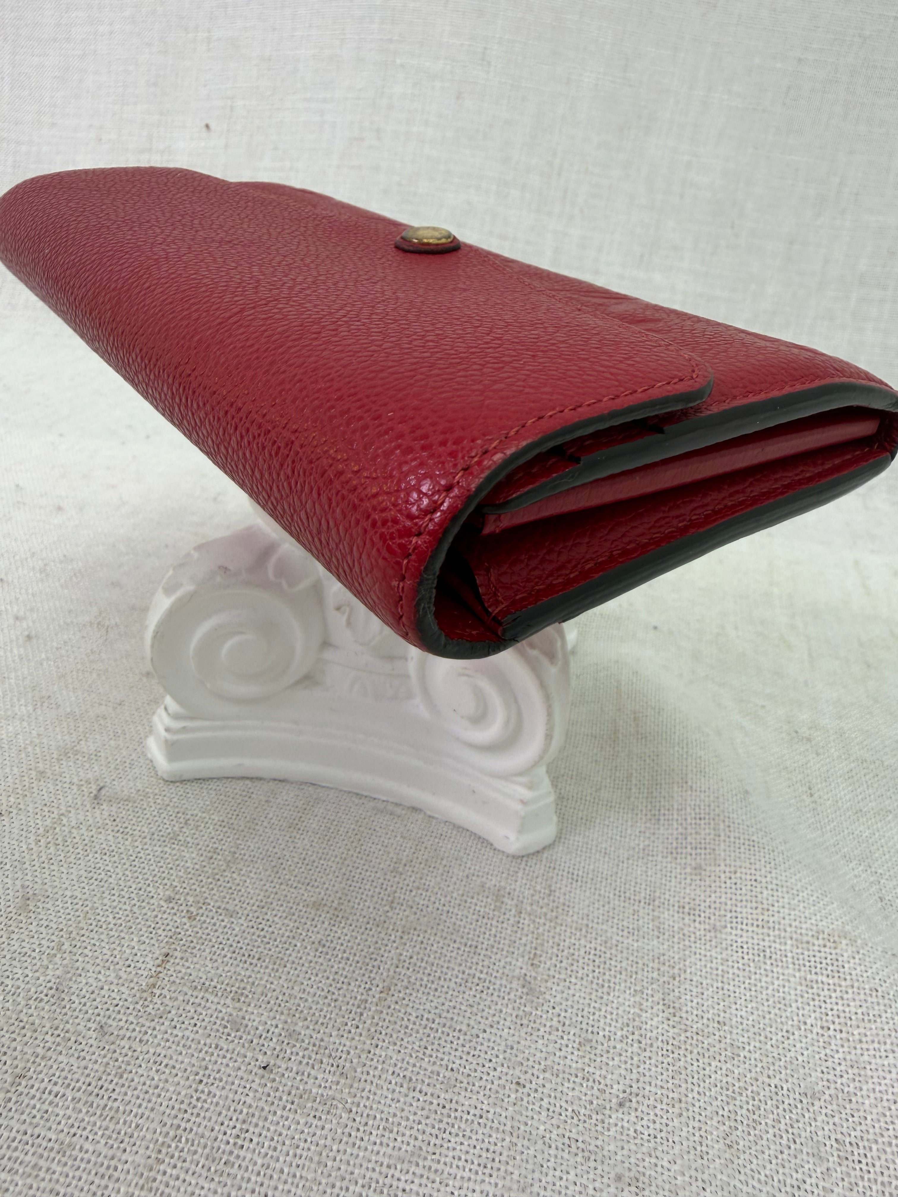 Louis Vuitton Red Empreinte Sarah Wallet