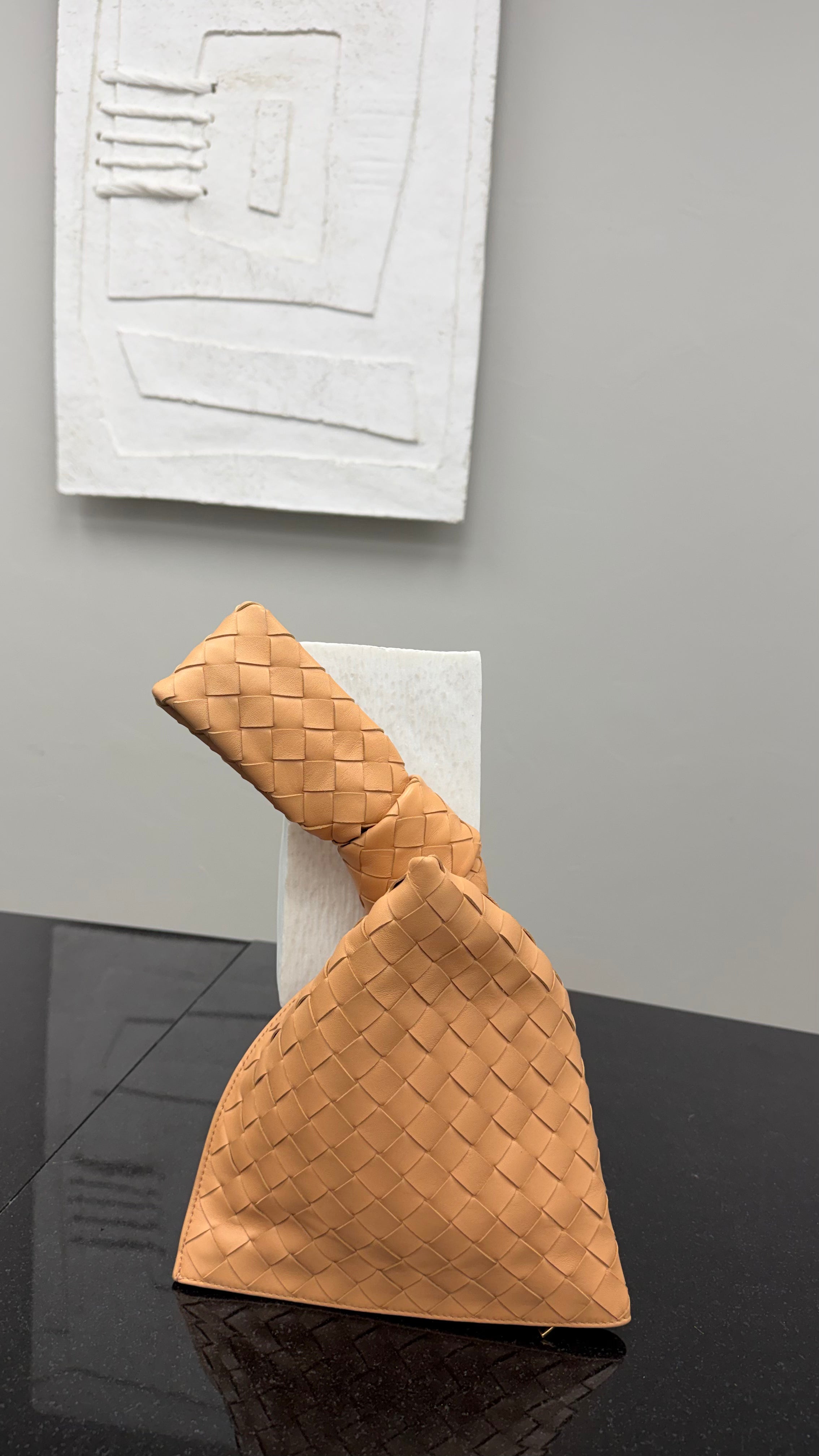 *DONS DROP* LIKE NEW - Bottega Veneta Tan Intrecciato Leather Mini Twist Bag