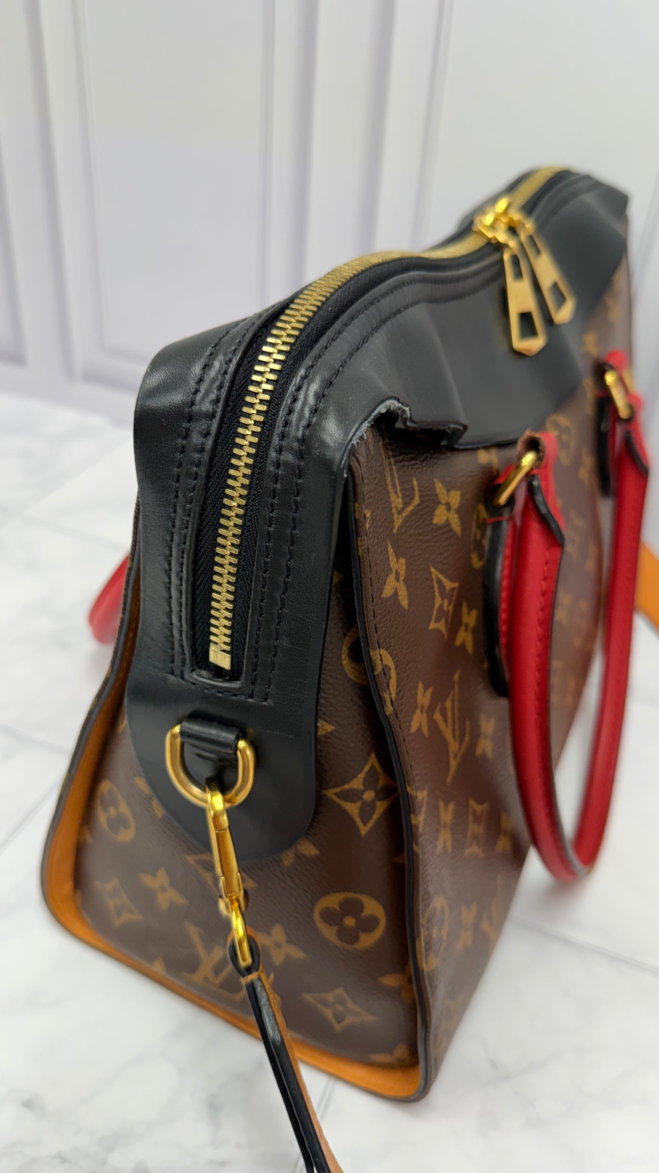*DONS DROP* Louis Vuitton Black And Red  Monogram Tuileries Handbag