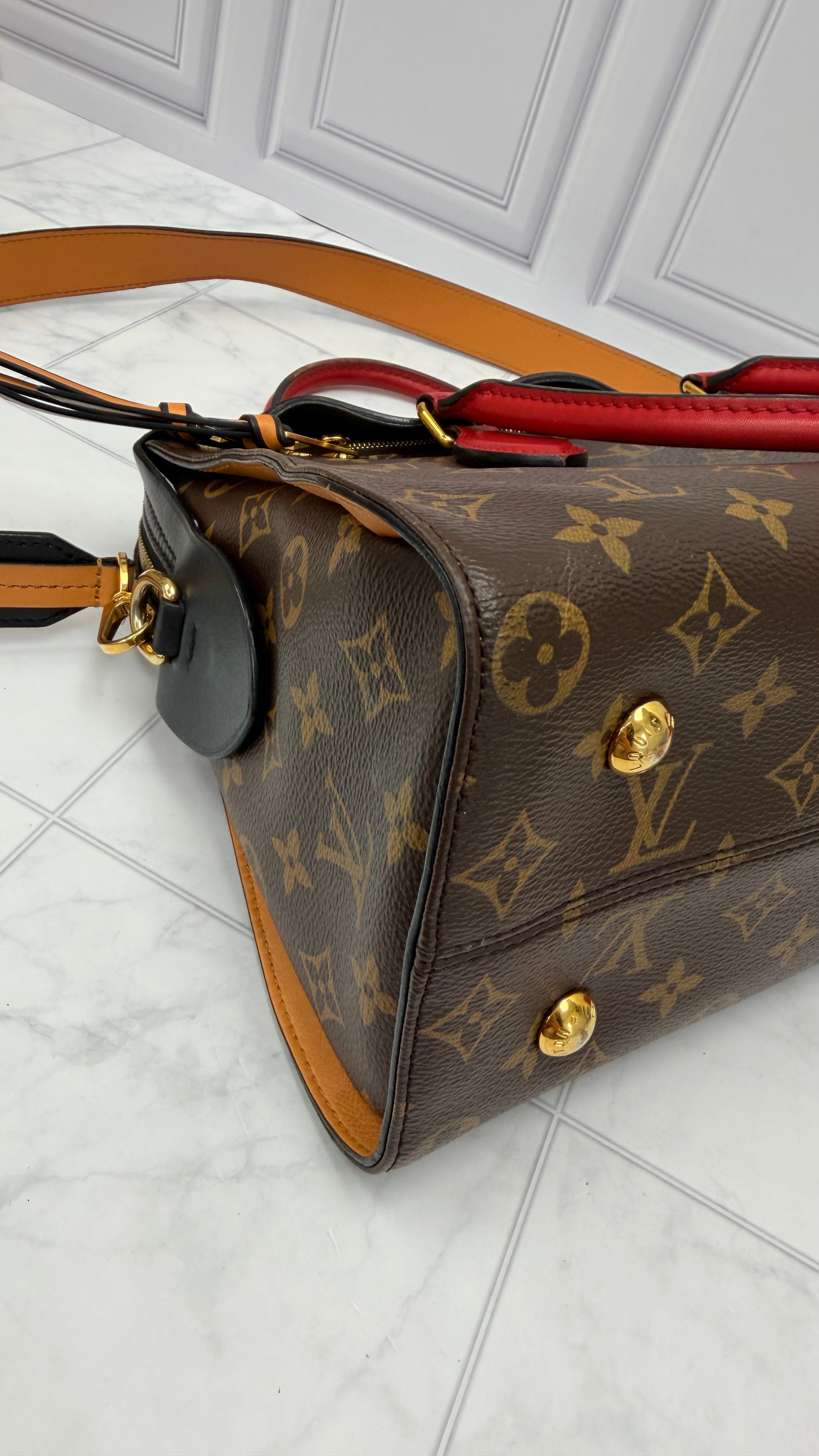 *DONS DROP* Louis Vuitton Black And Red  Monogram Tuileries Handbag