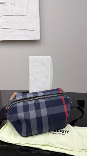 *DONS DROP* BRAND NEW - Burberry Navy & Grey House Check Sonny Bum Bag