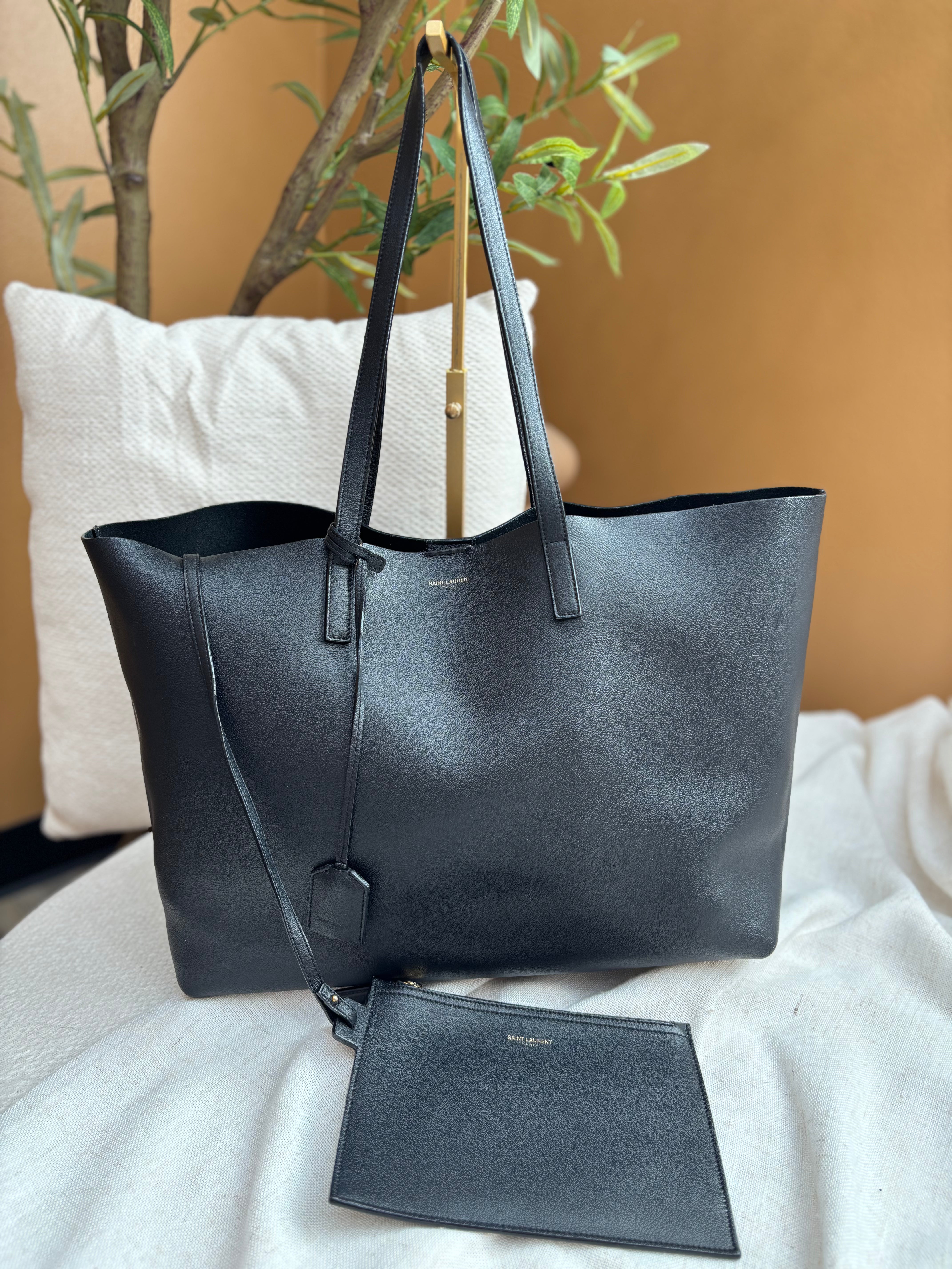 *DONS PRE-DROP* Saint Laurent YSL Black Leather Shopping Tote
