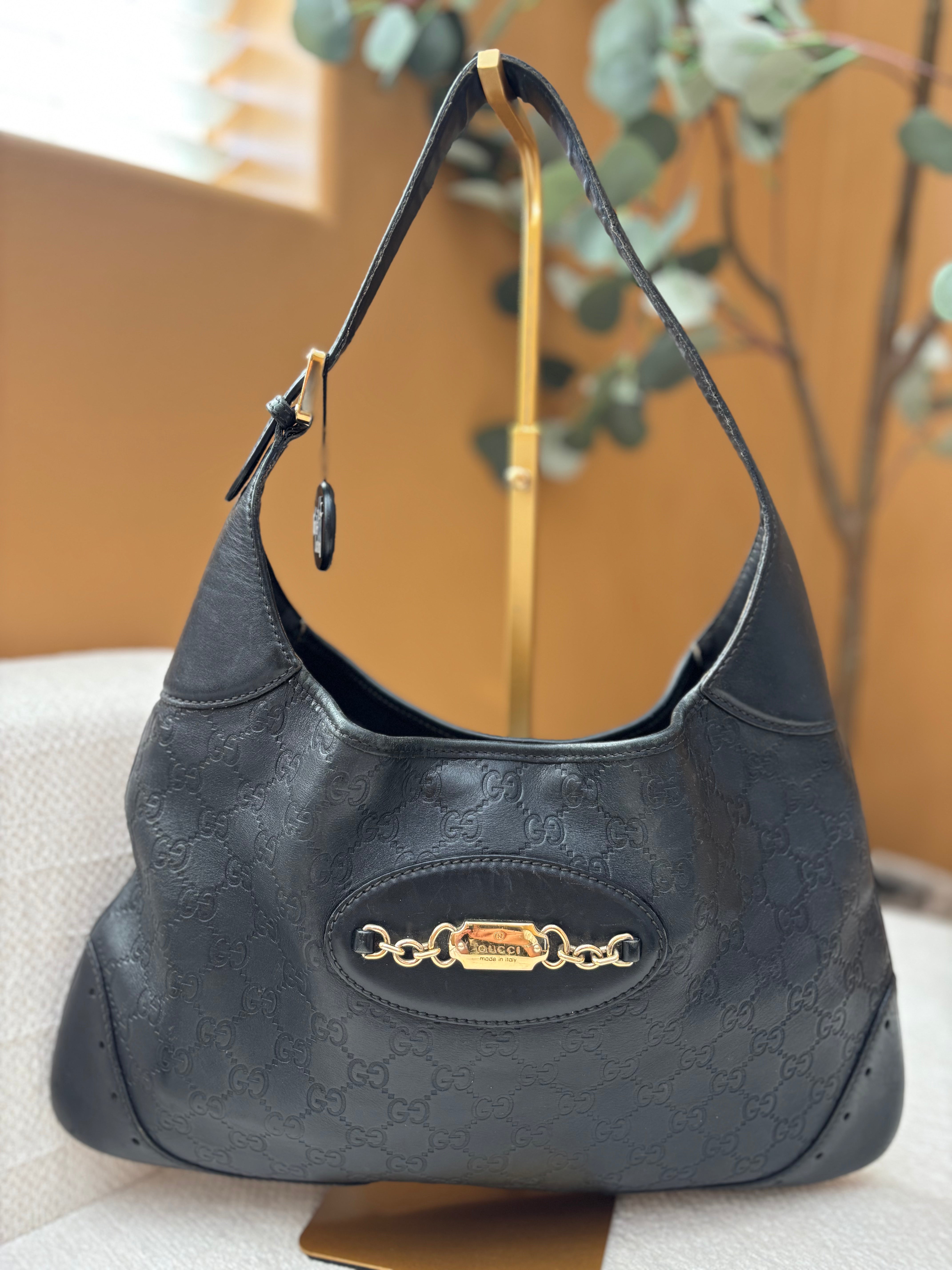 *DONS PRE-DROP* Gucci Black Guccissima Leather Hobo Shoulder Bag