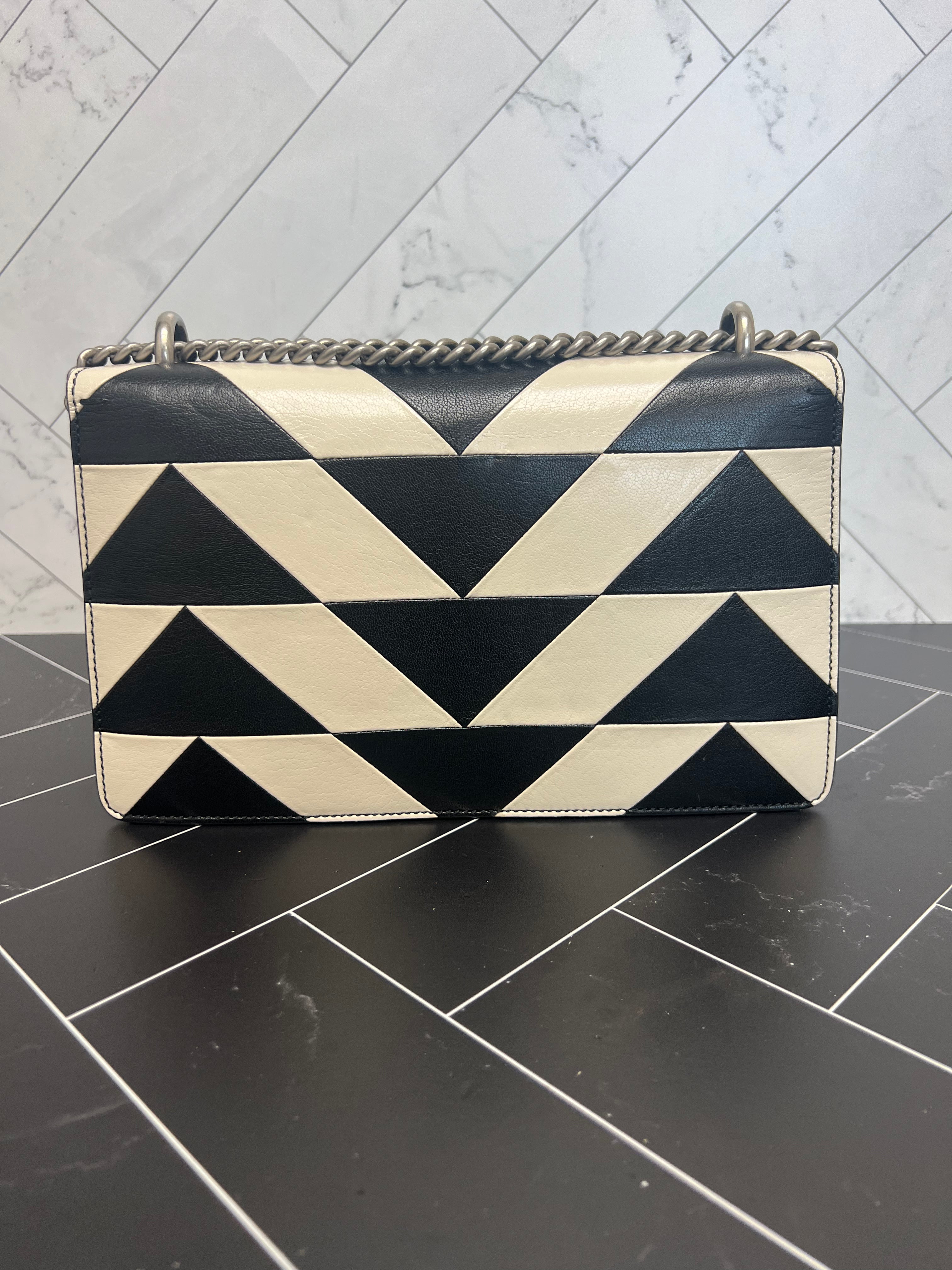 Gucci Dionysus Black + White Leather Shoulder Bag