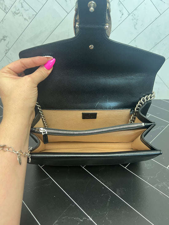 Gucci Dionysus Black + White Leather Shoulder Bag