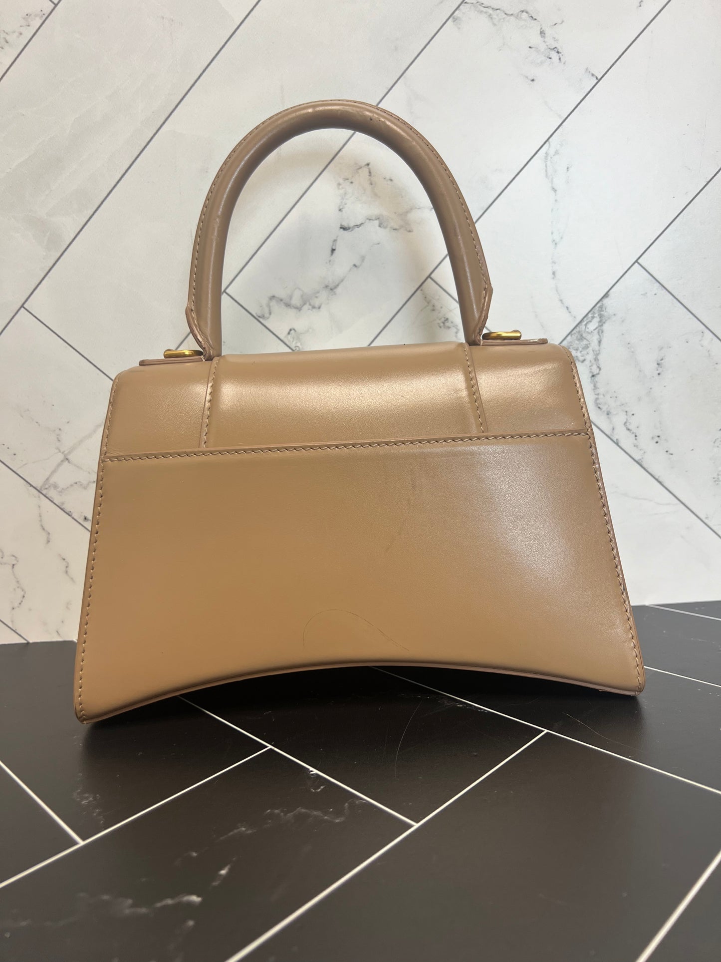 Balenciaga Brown Leather Hourglass 2Way