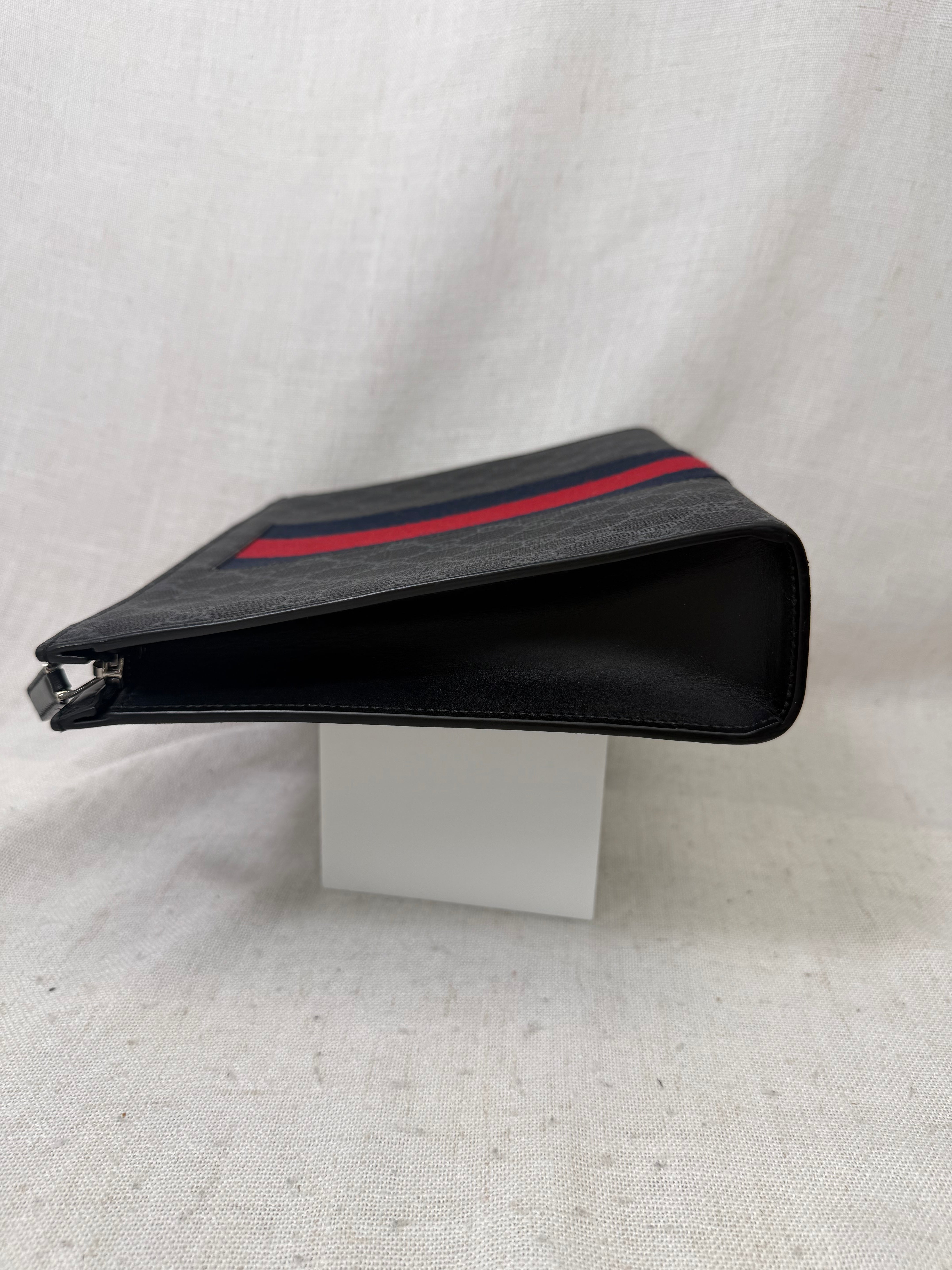 Gucci Black GG Supreme Web Pouch