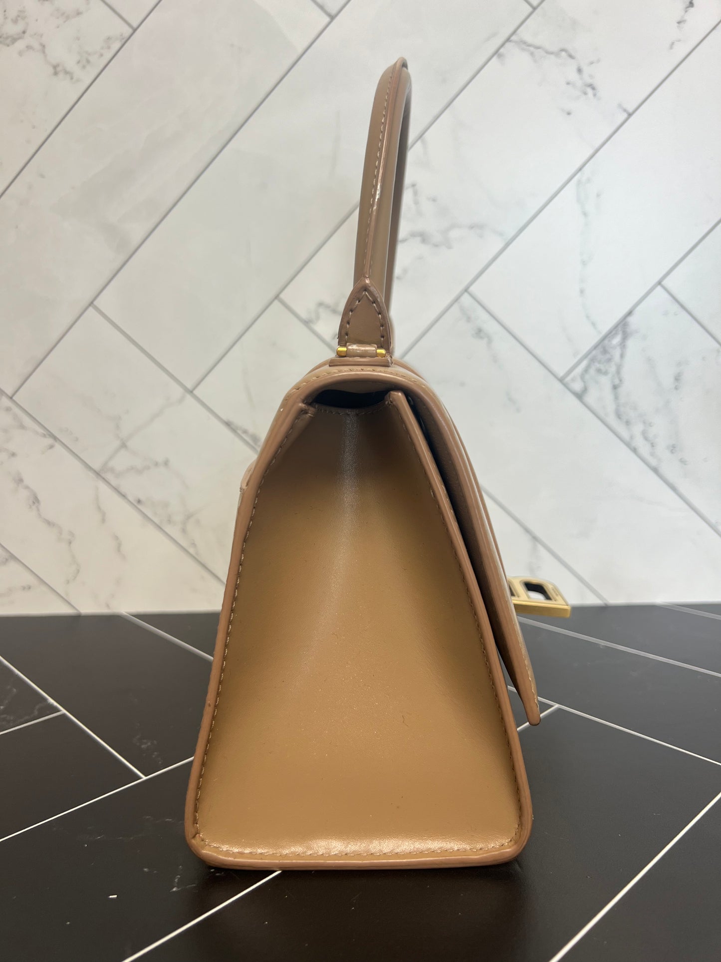 Balenciaga Brown Leather Hourglass 2Way