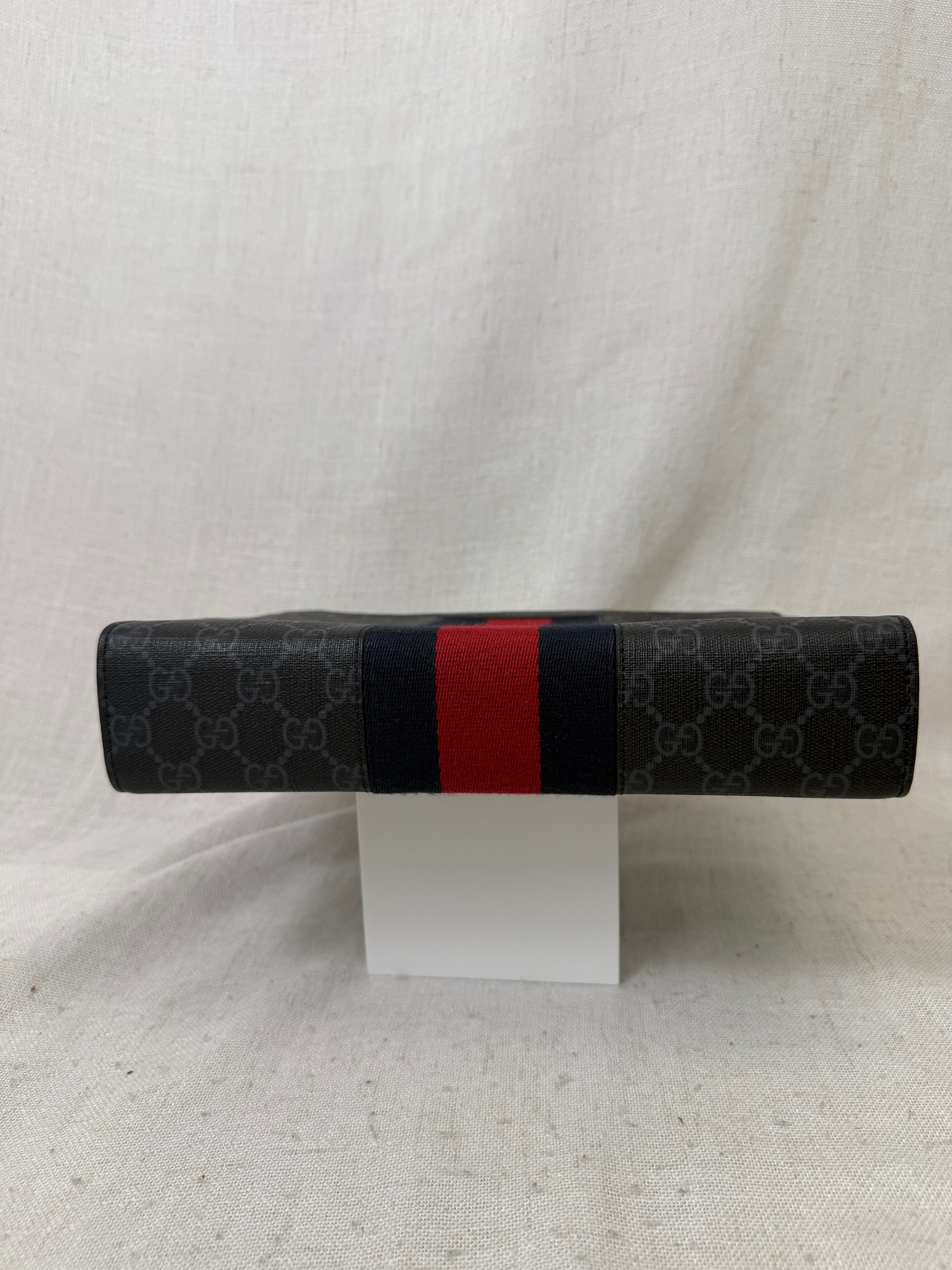 Gucci Black GG Supreme Web Pouch