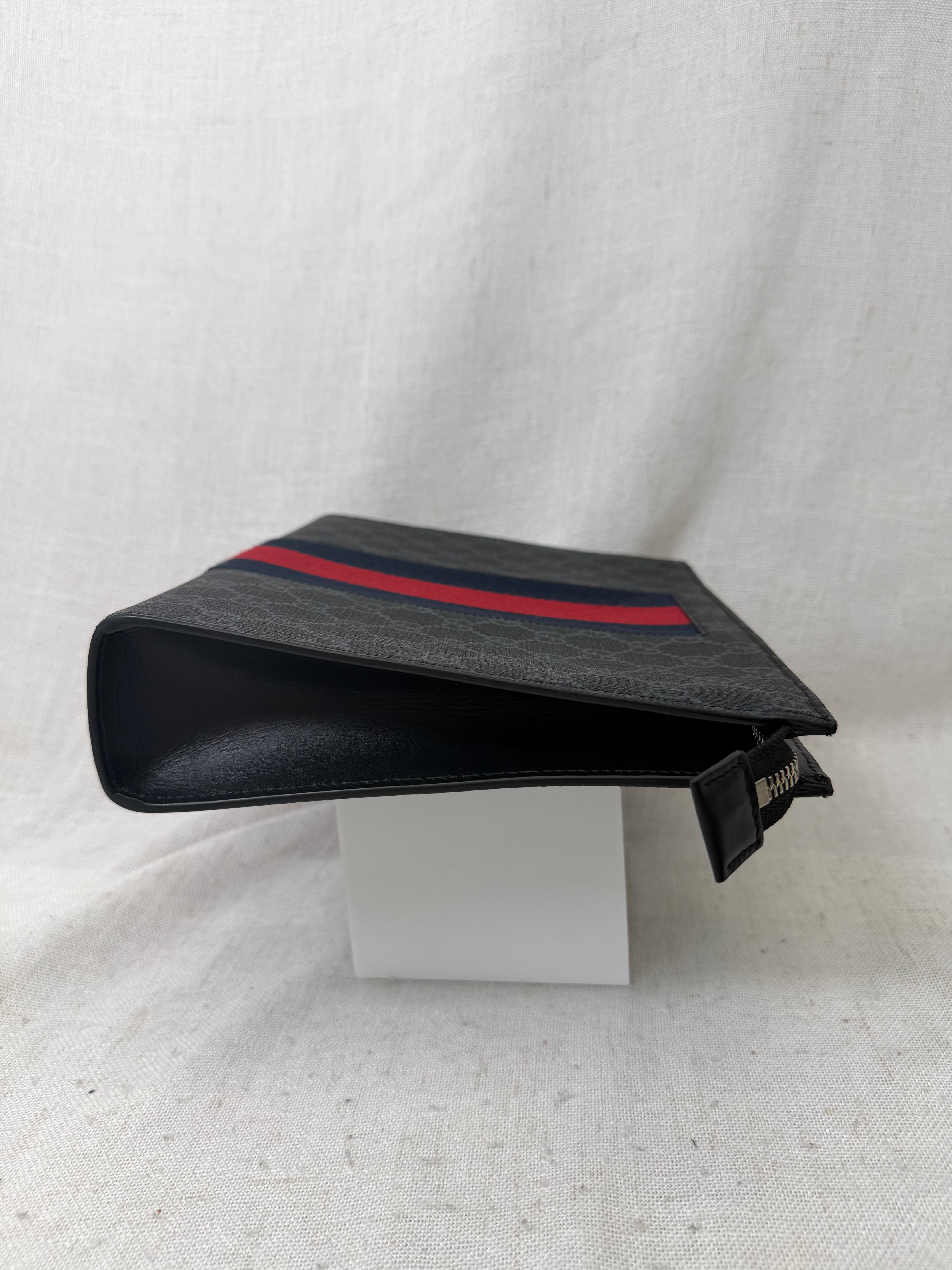 Gucci Black GG Supreme Web Pouch