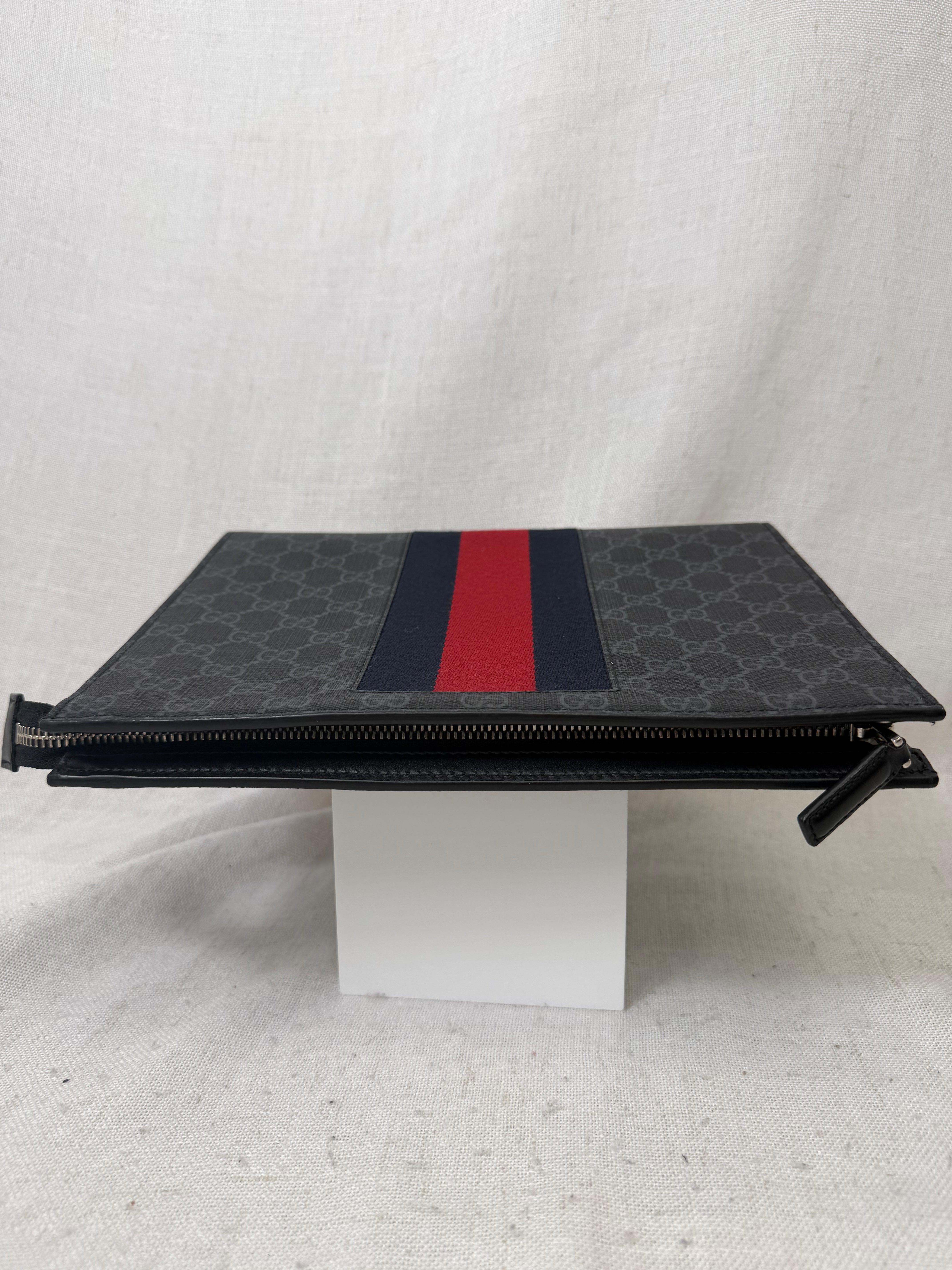 Gucci Black GG Supreme Web Pouch