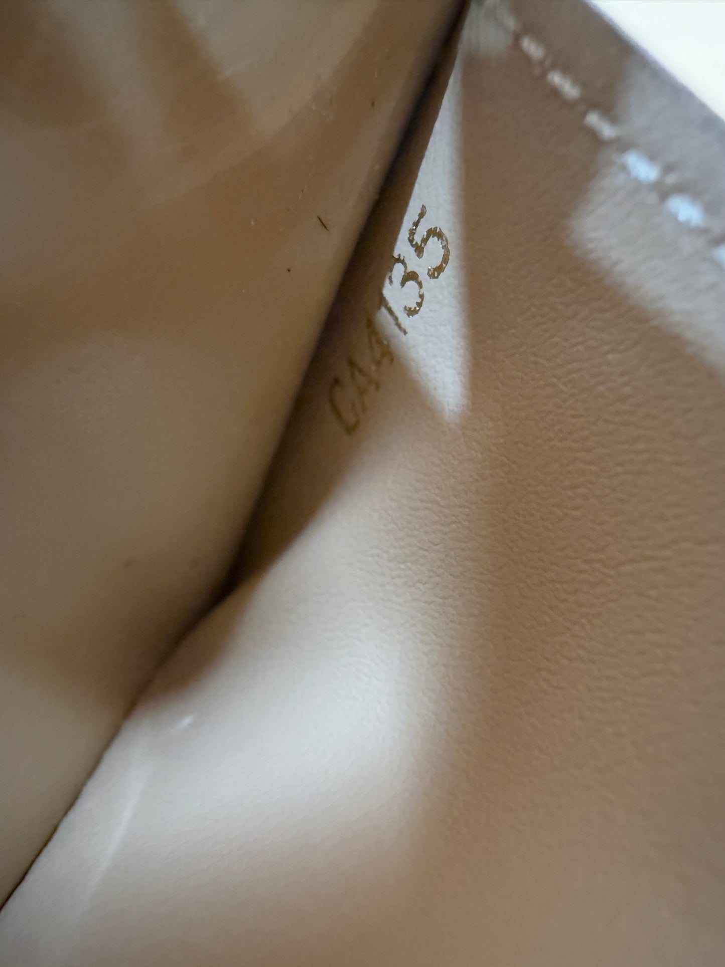 Louis Vuitton Beige Patent Leather Louis Long Wallet