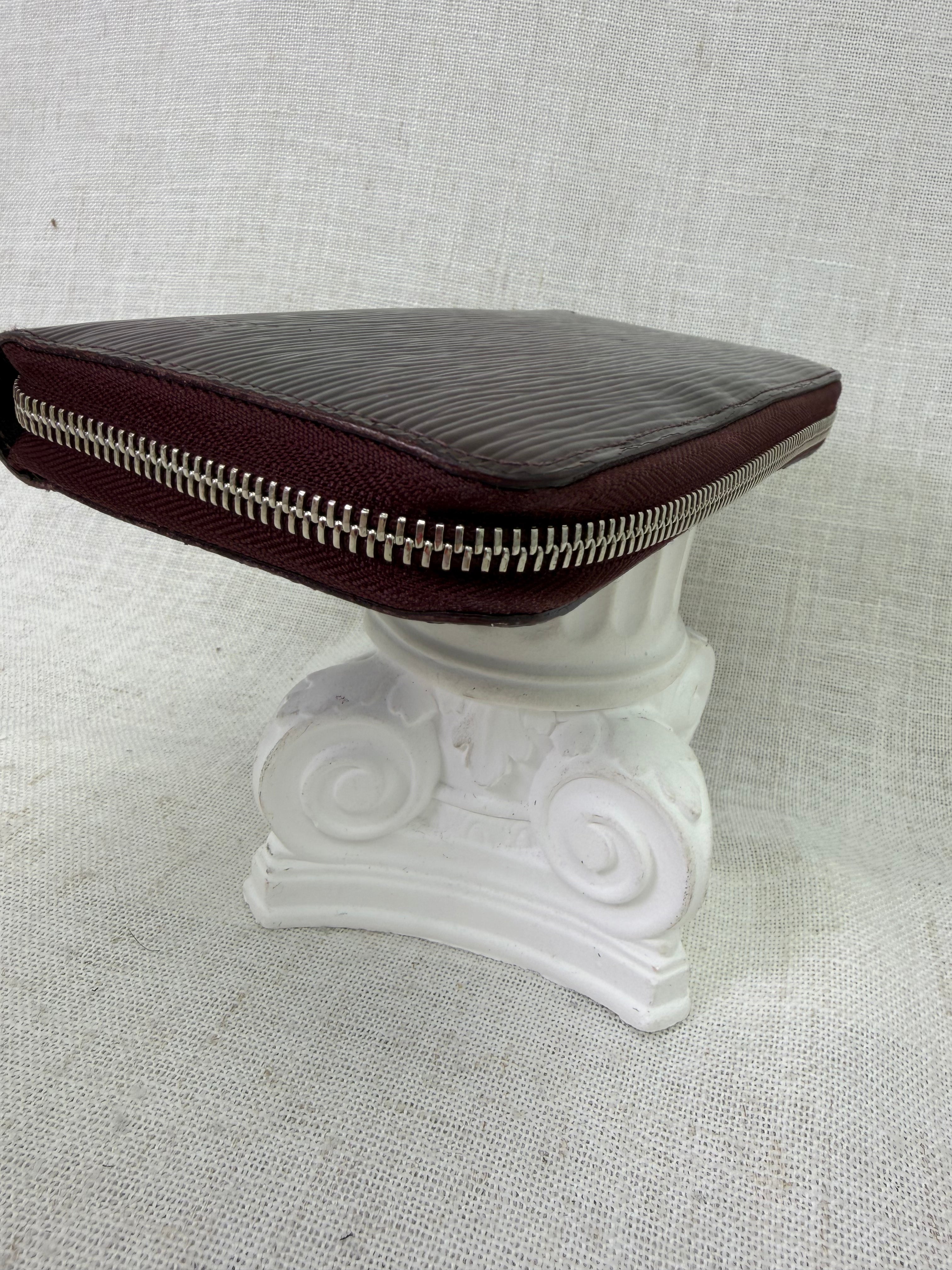 Louis Vuitton Burgundy Electric Epi Zippy Wallet